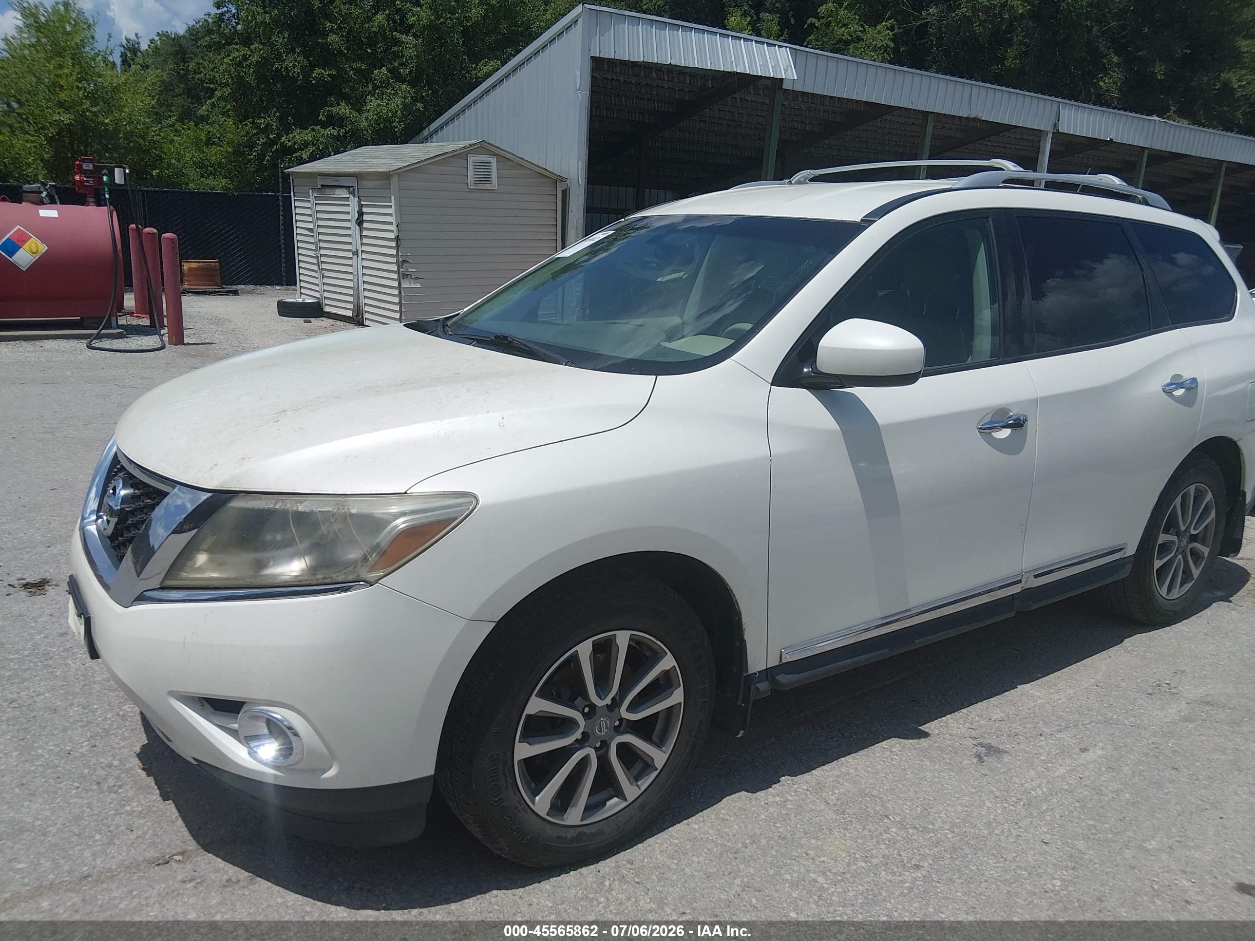 2015 Nissan Pathfinder Sl White vin: 5N1AR2MN0FC703158