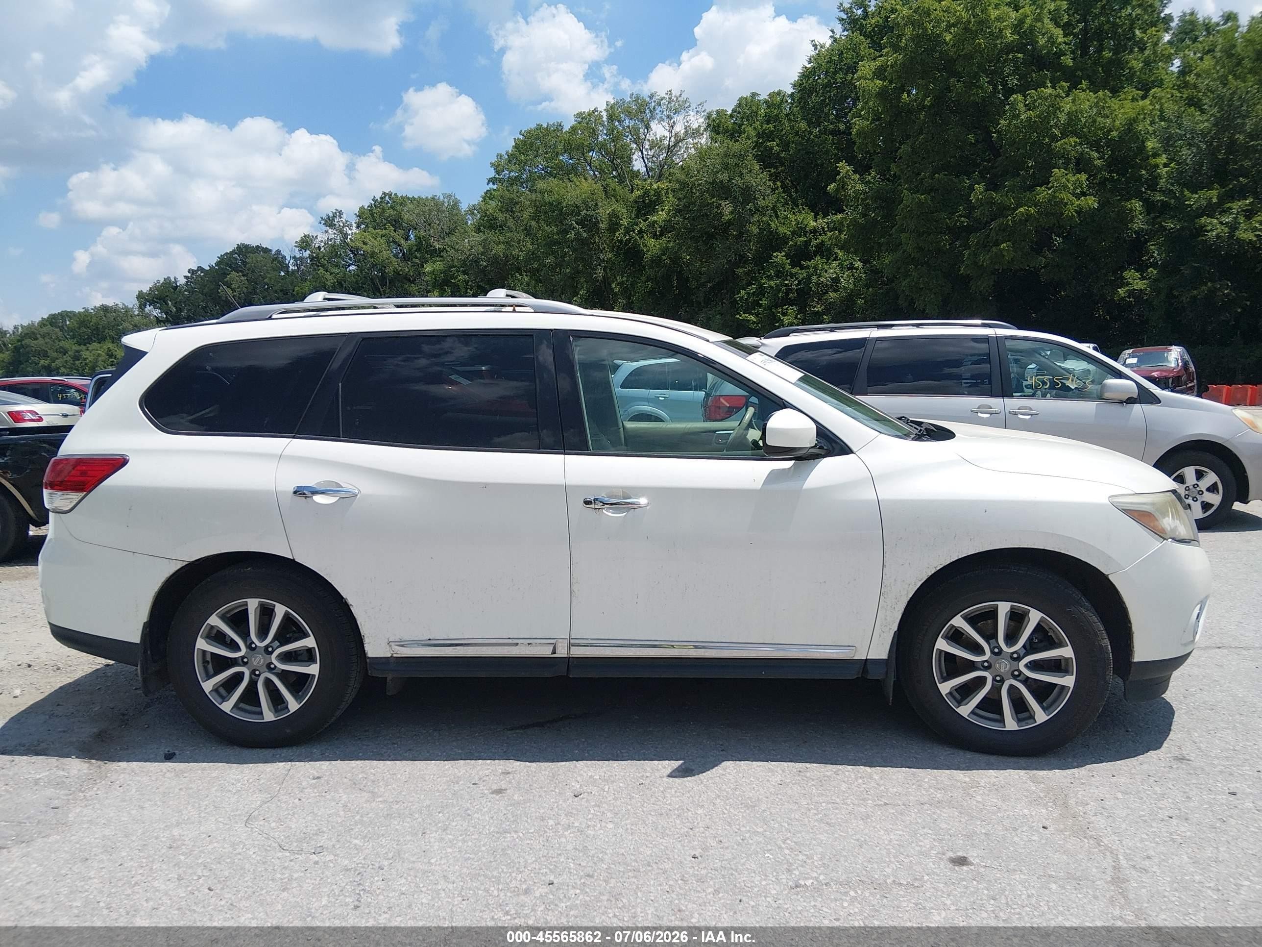 2015 Nissan Pathfinder Sl White vin: 5N1AR2MN0FC703158