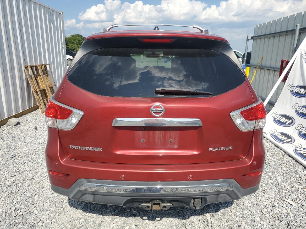 2013 Nissan Pathfinder S Red vin: 5N1AR2MN1DC600117 Damage: Rear Bumper, Chipped, 3