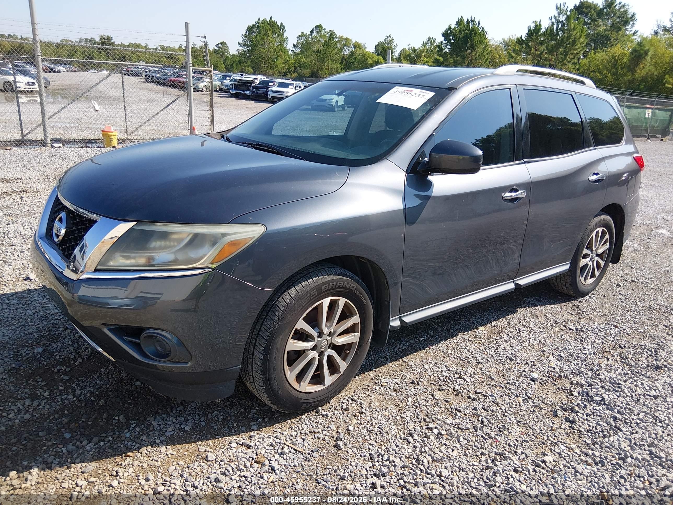 2013 Nissan Pathfinder Sv Gray vin: 5N1AR2MN1DC628662