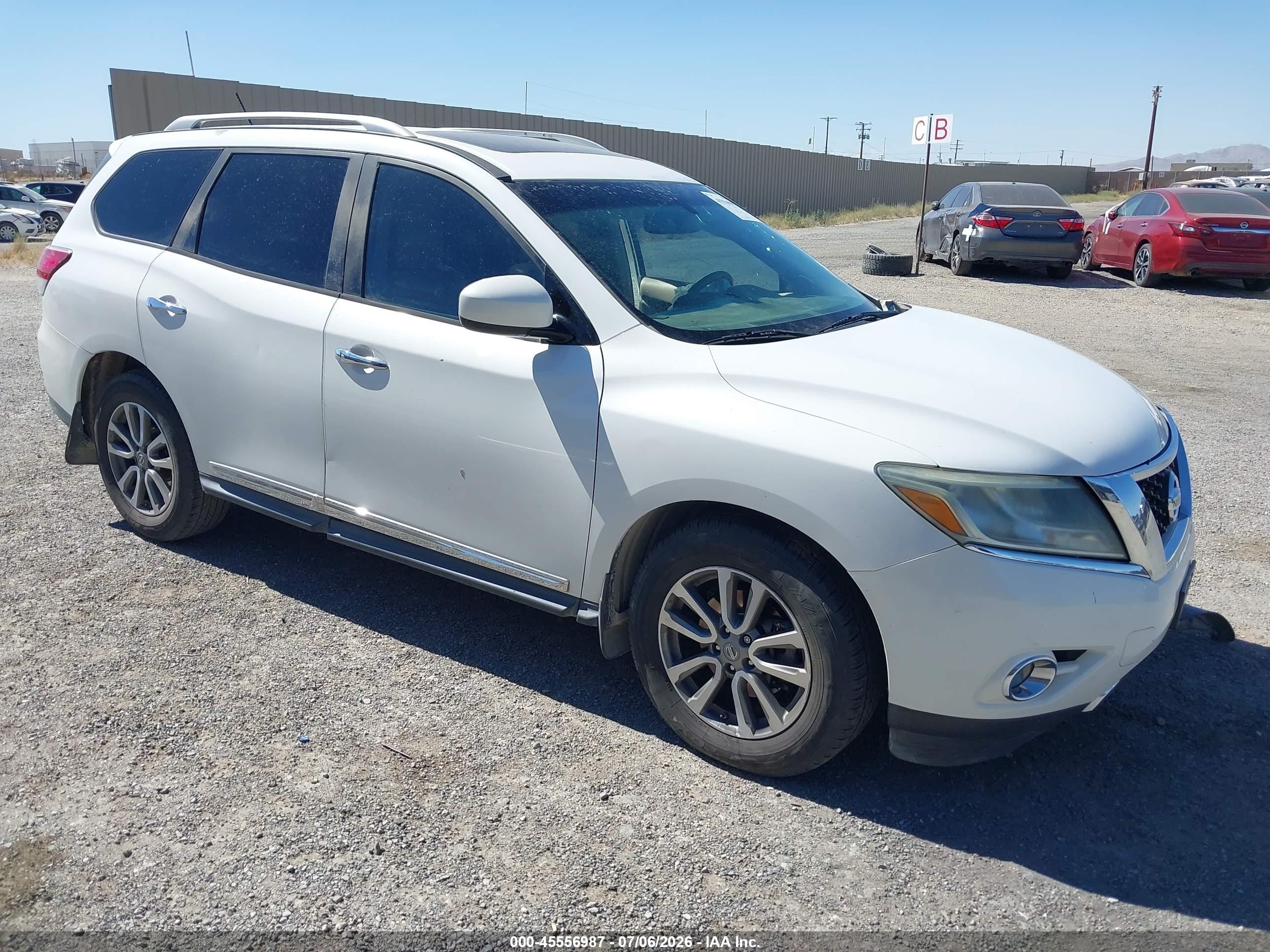 2013 Nissan Pathfinder Sl White vin: 5N1AR2MN1DC642058