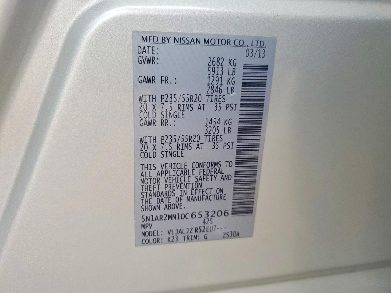 2013 Nissan Pathfinder S Silver vin: 5N1AR2MN1DC653206