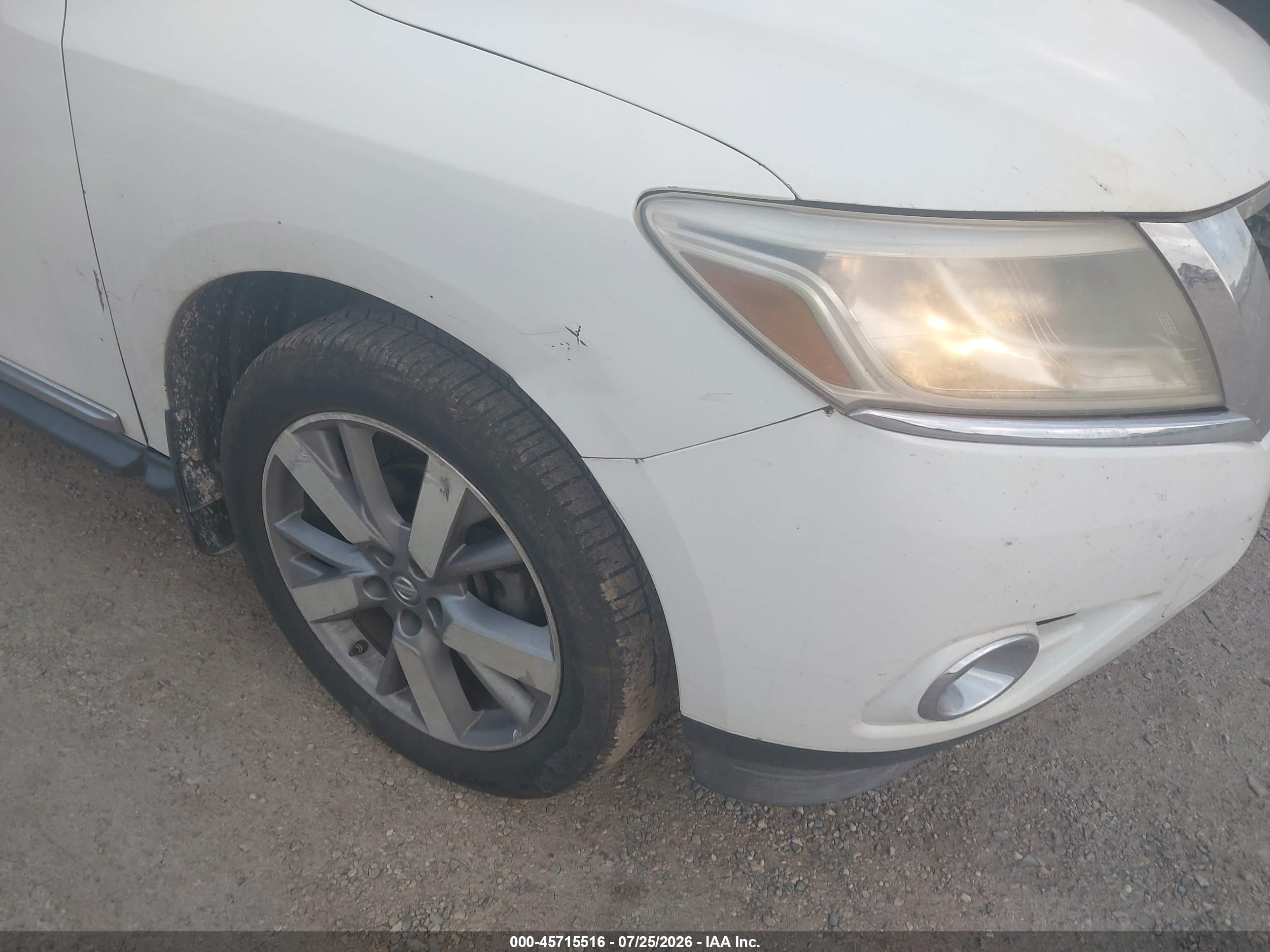 2013 Nissan Pathfinder Platinum White vin: 5N1AR2MN1DC676257