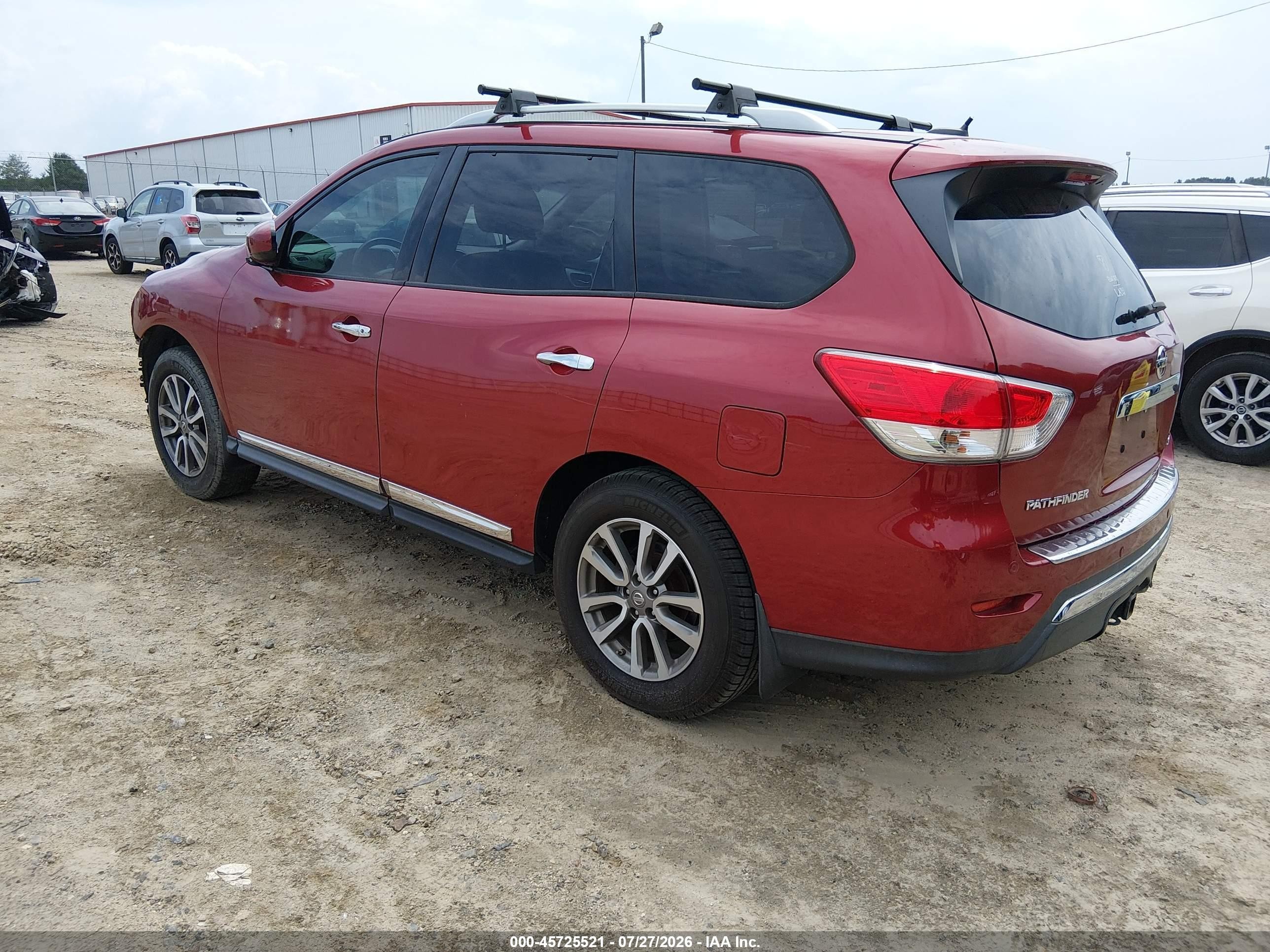 2013 Nissan Pathfinder Sl Red vin: 5N1AR2MN1DC683337