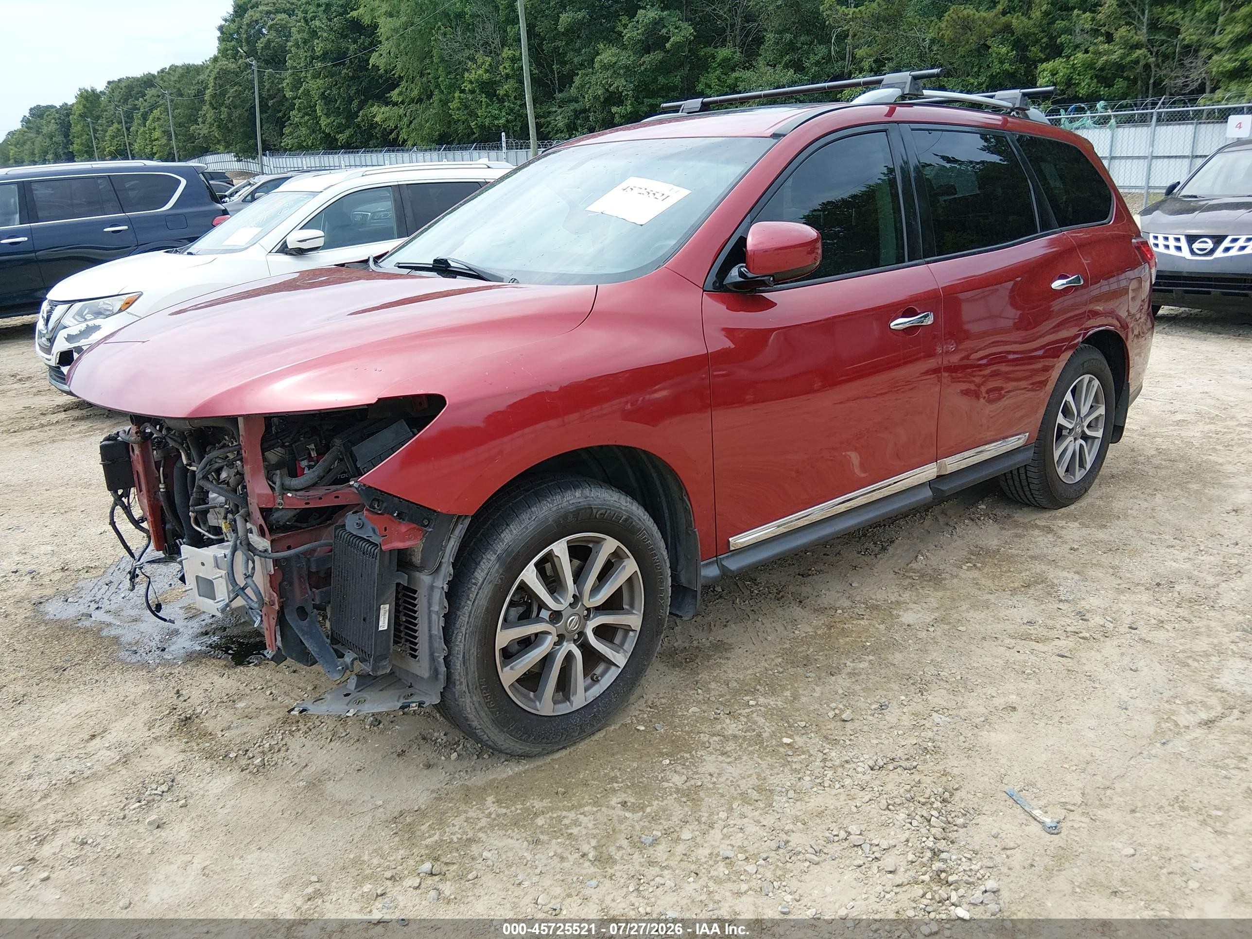 2013 Nissan Pathfinder Sl Red vin: 5N1AR2MN1DC683337