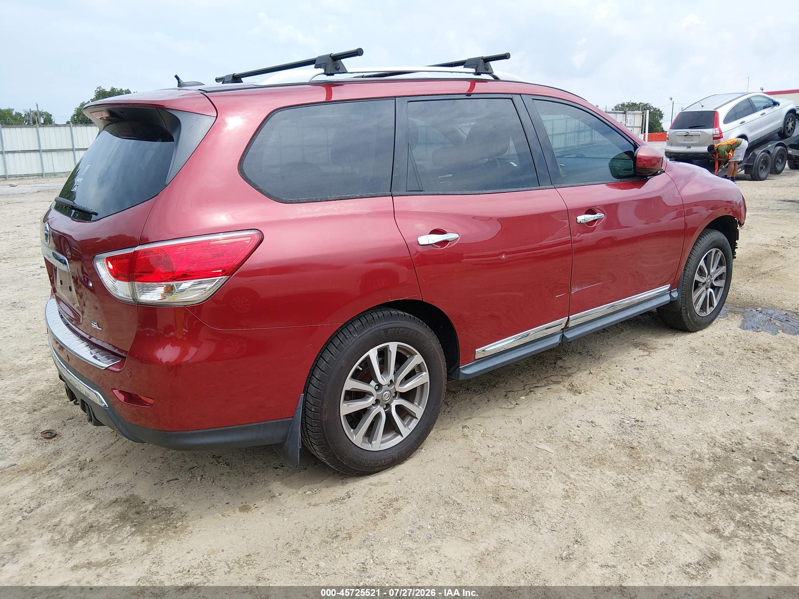 2013 Nissan Pathfinder Sl Red vin: 5N1AR2MN1DC683337