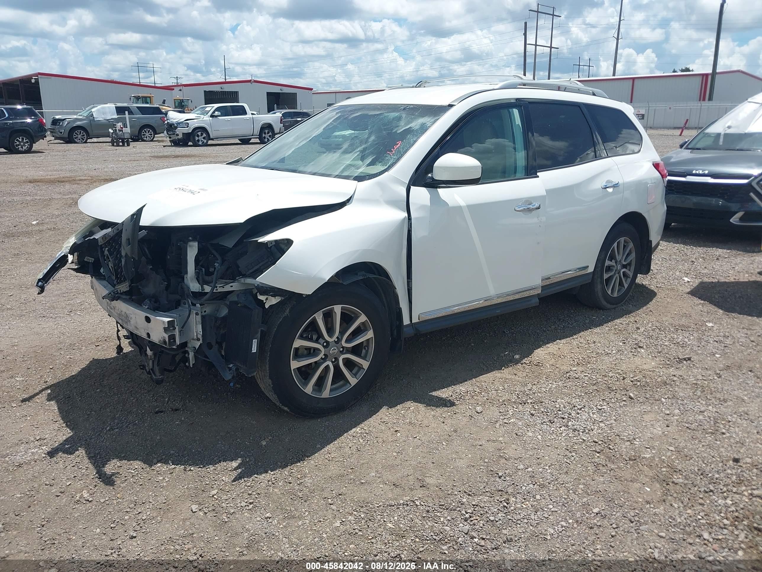 2013 Nissan Pathfinder Sl White vin: 5N1AR2MN1DC686111