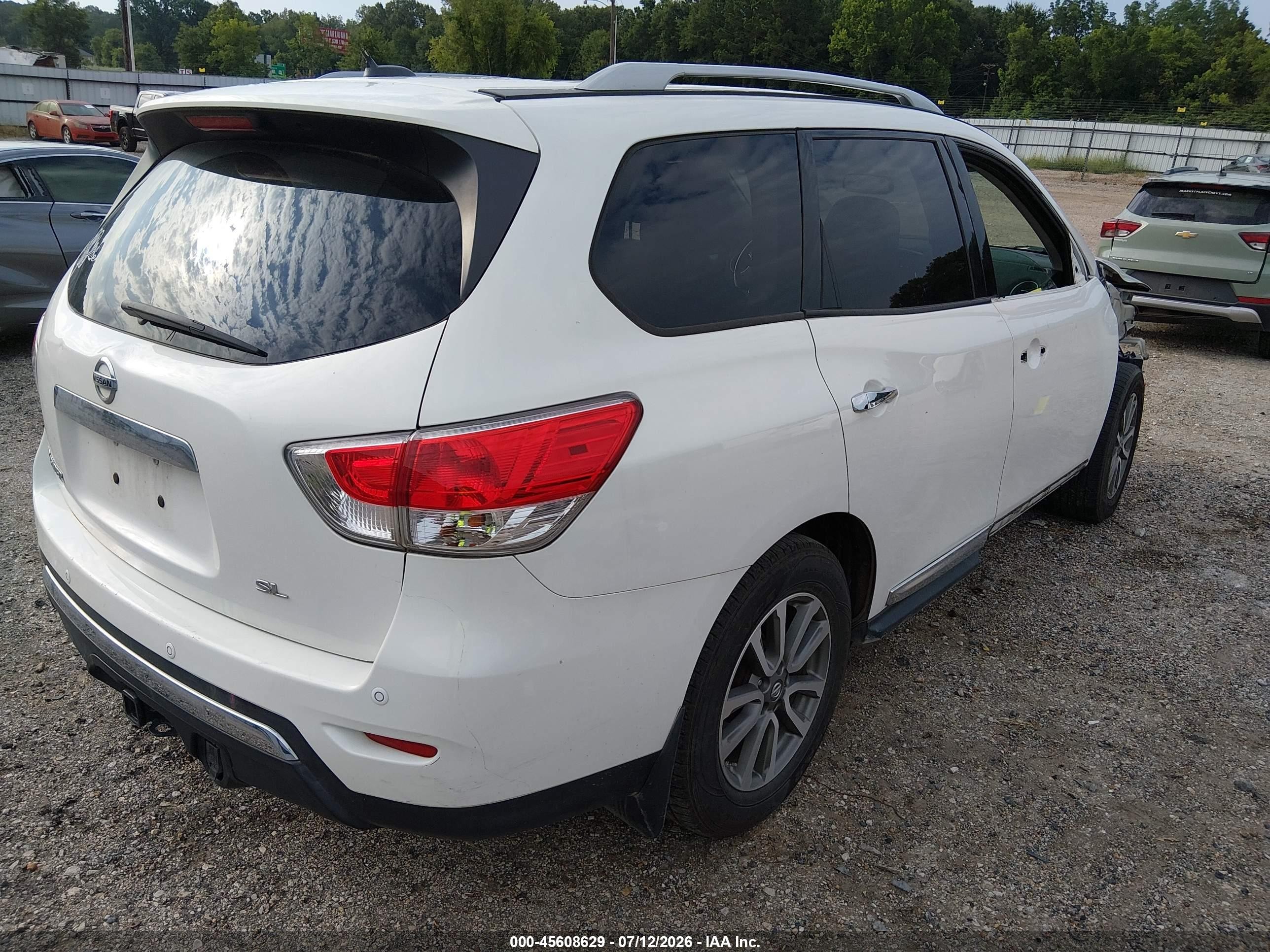 2014 Nissan Pathfinder Sl White vin: 5N1AR2MN1EC602063