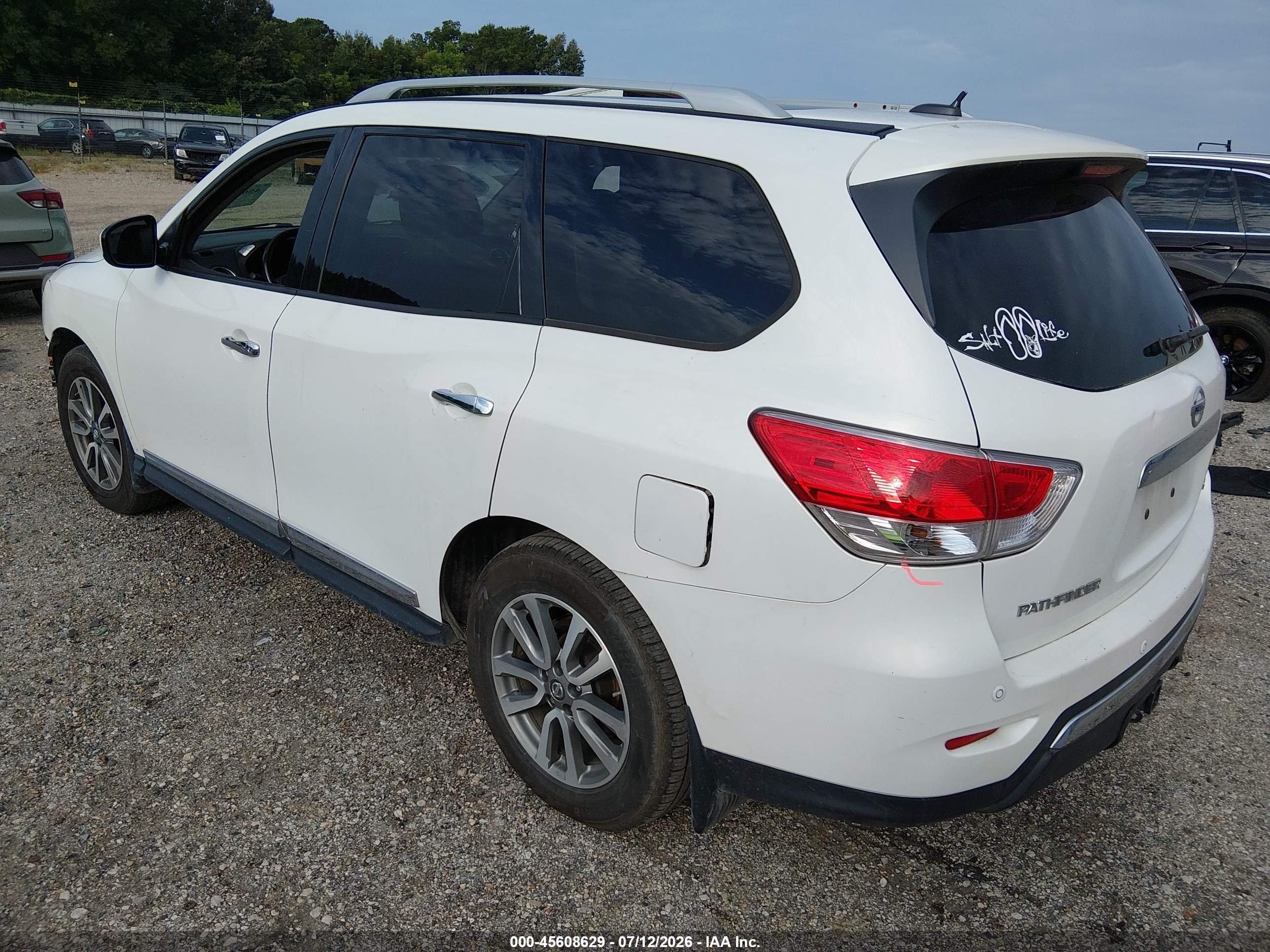 2014 Nissan Pathfinder Sl White vin: 5N1AR2MN1EC602063