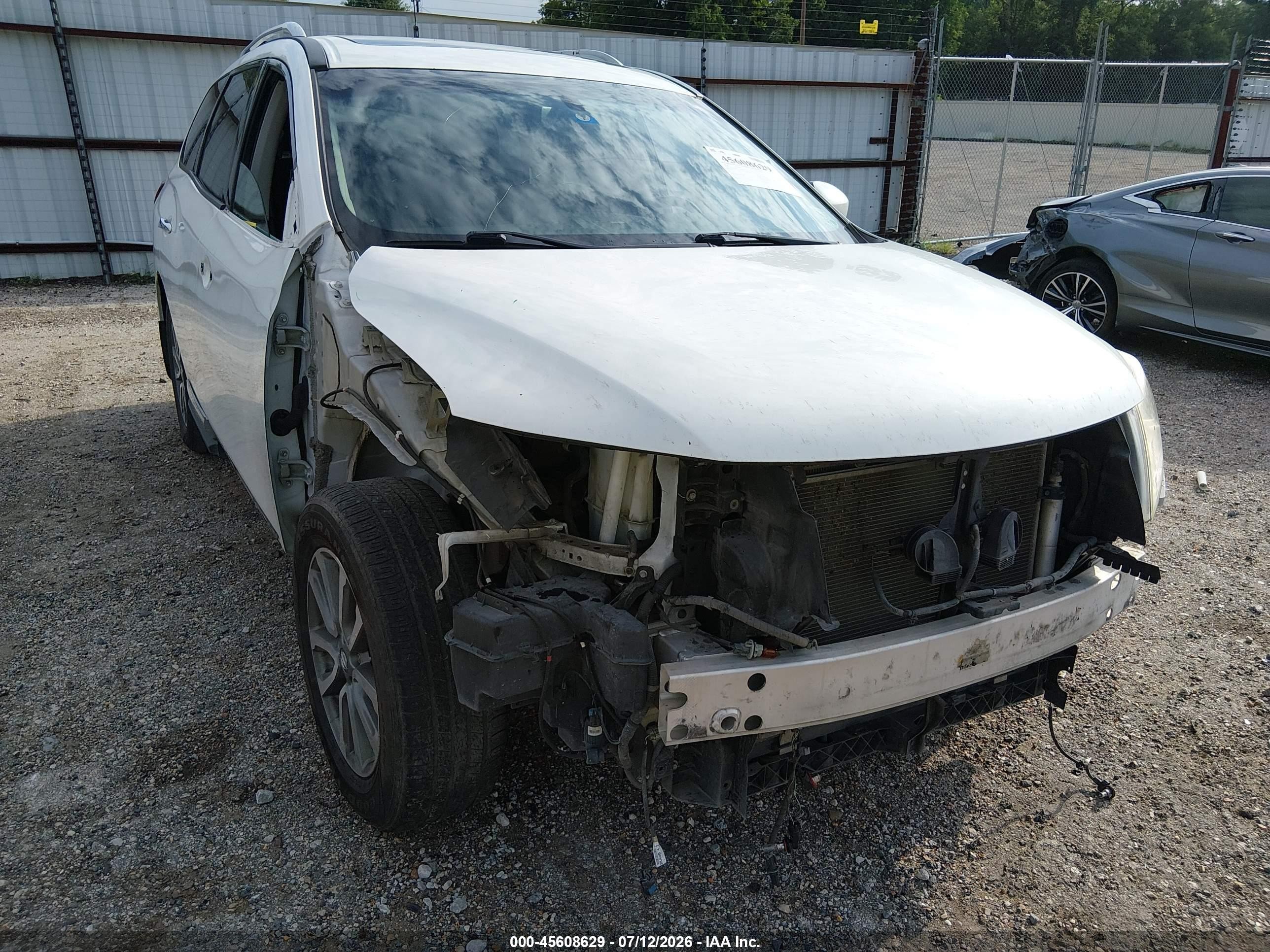 2014 Nissan Pathfinder Sl White vin: 5N1AR2MN1EC602063