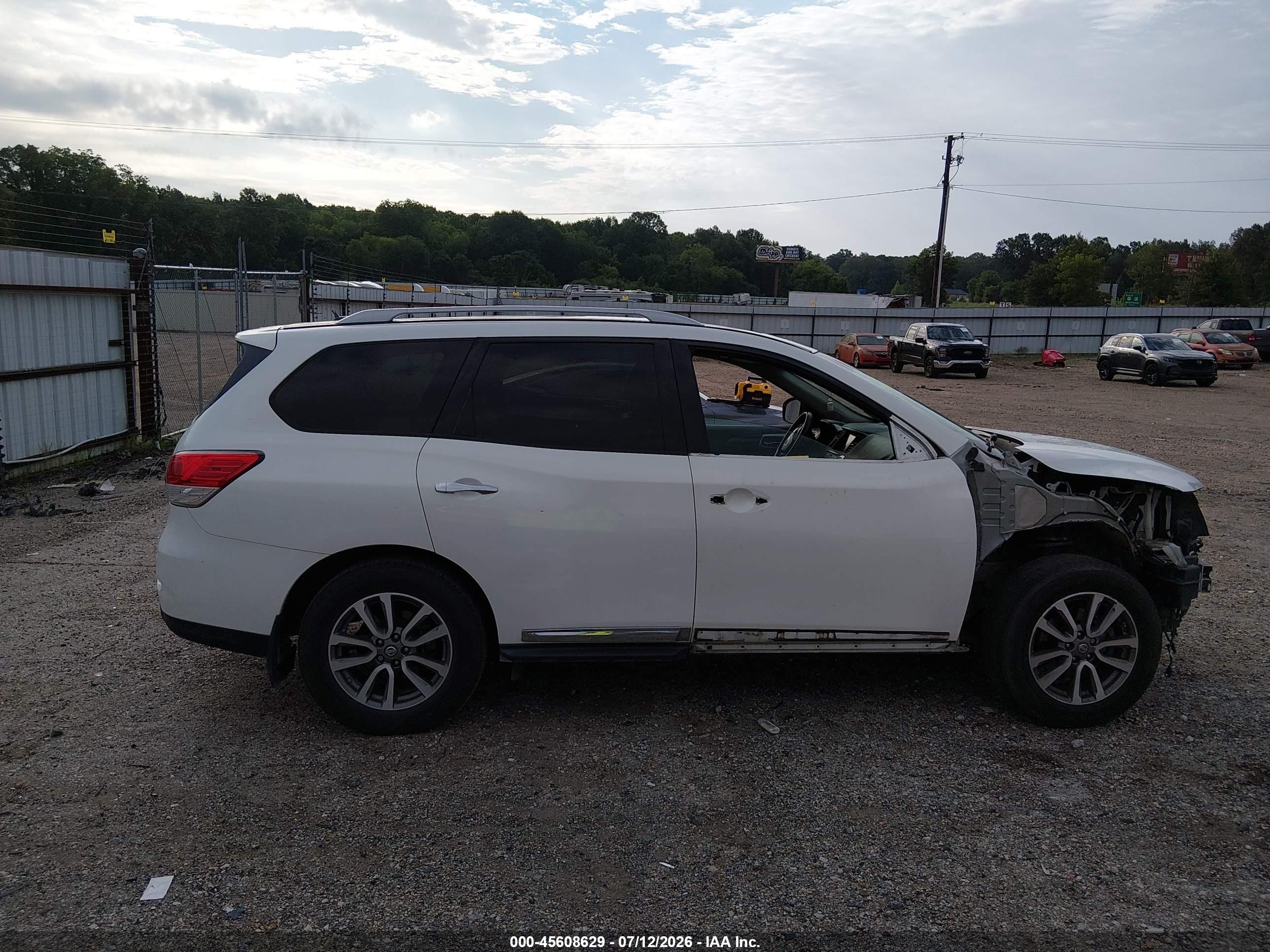 2014 Nissan Pathfinder Sl White vin: 5N1AR2MN1EC602063