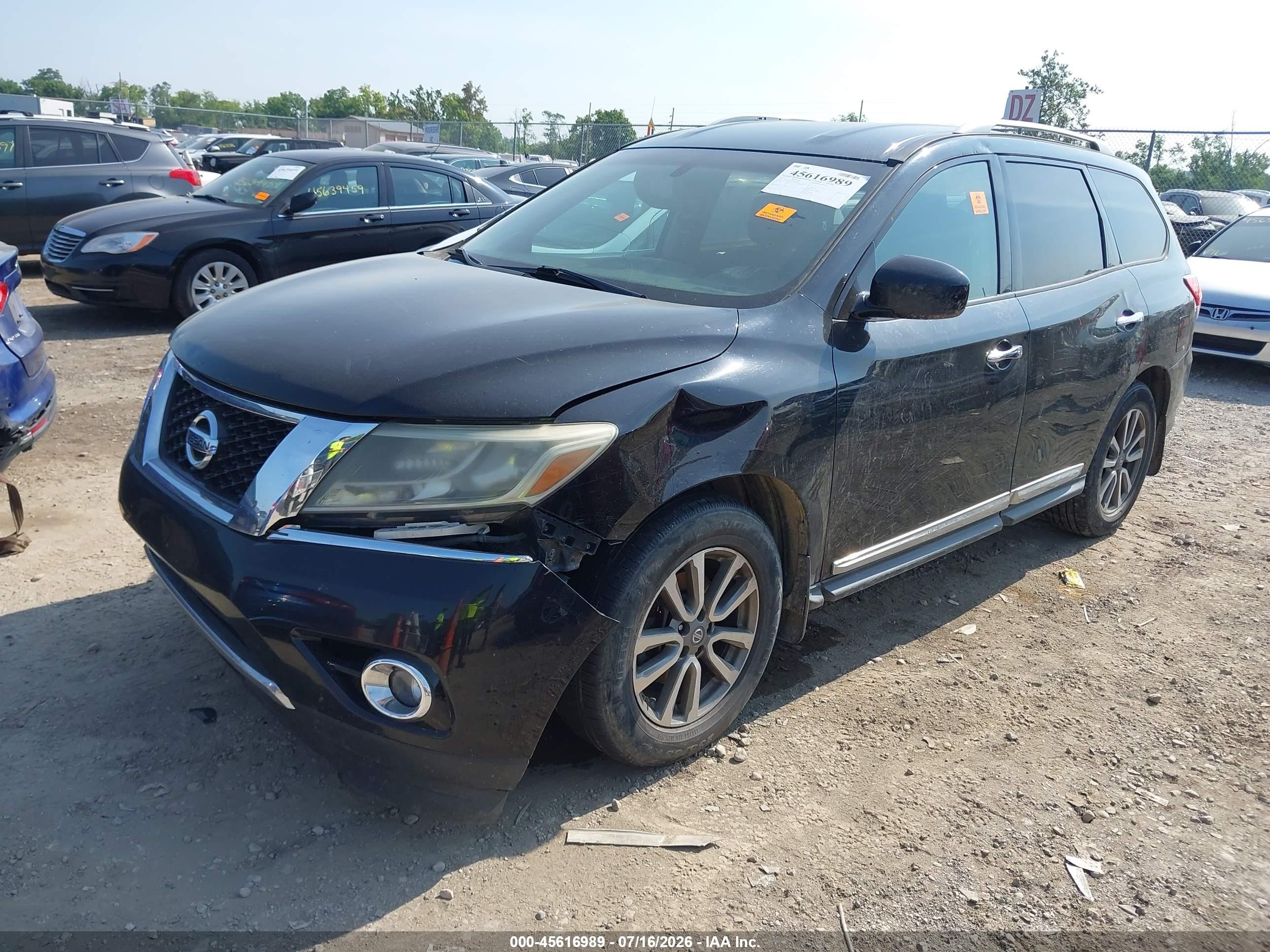 2014 Nissan Pathfinder Sl Black vin: 5N1AR2MN1EC633054