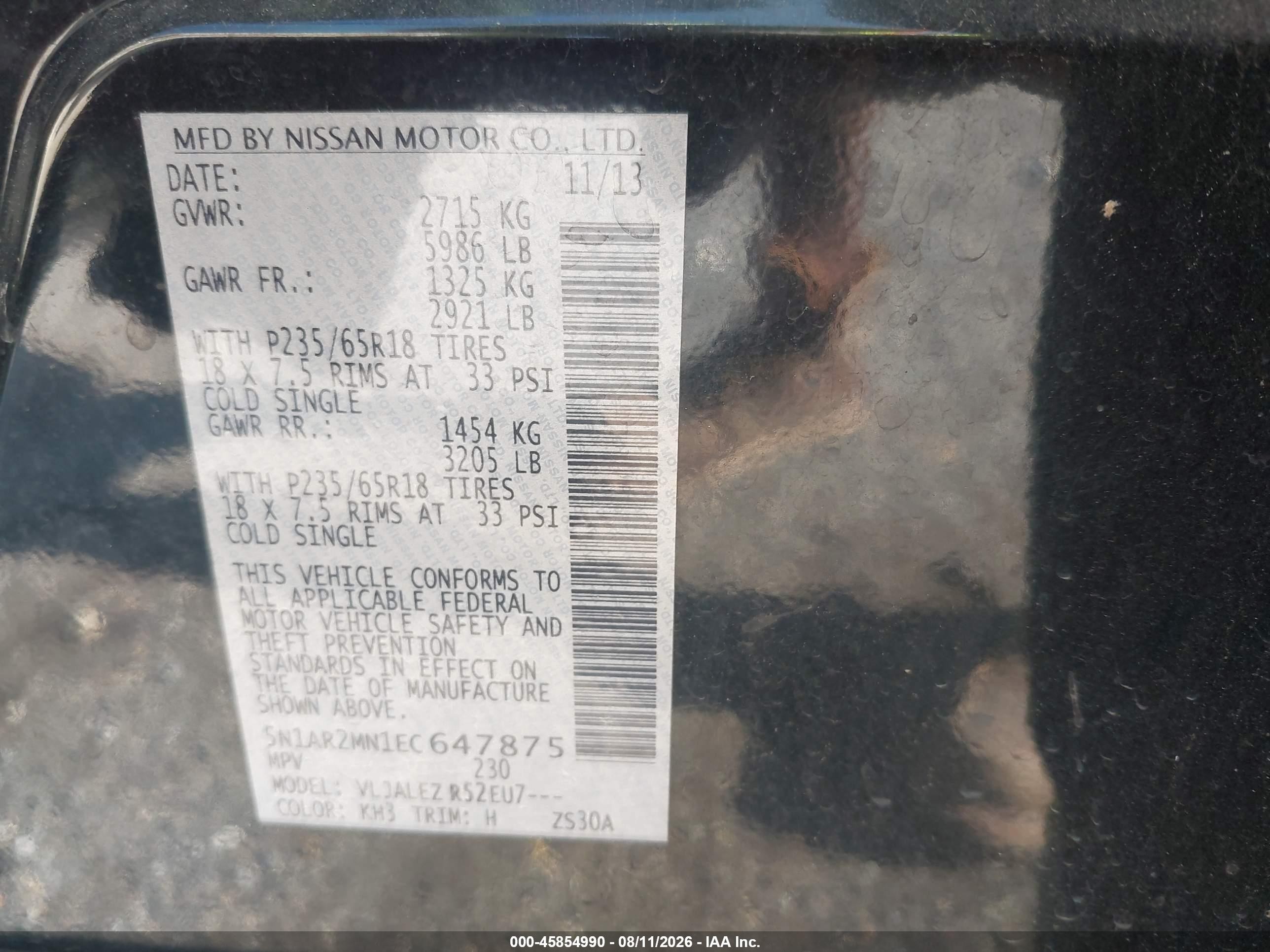 2014 Nissan Pathfinder Sv Black vin: 5N1AR2MN1EC647875