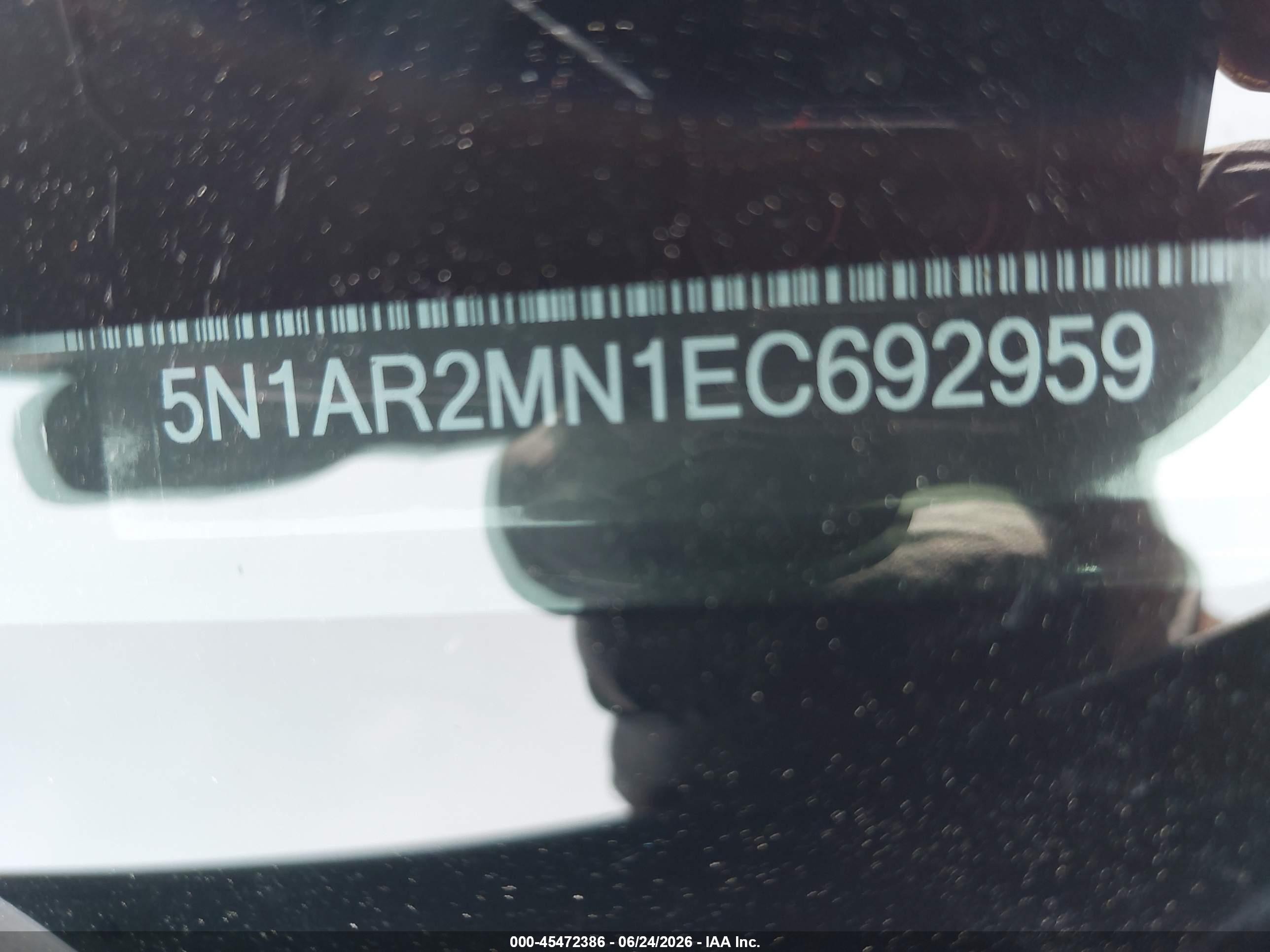 2014 Nissan Pathfinder Sv Black vin: 5N1AR2MN1EC692959