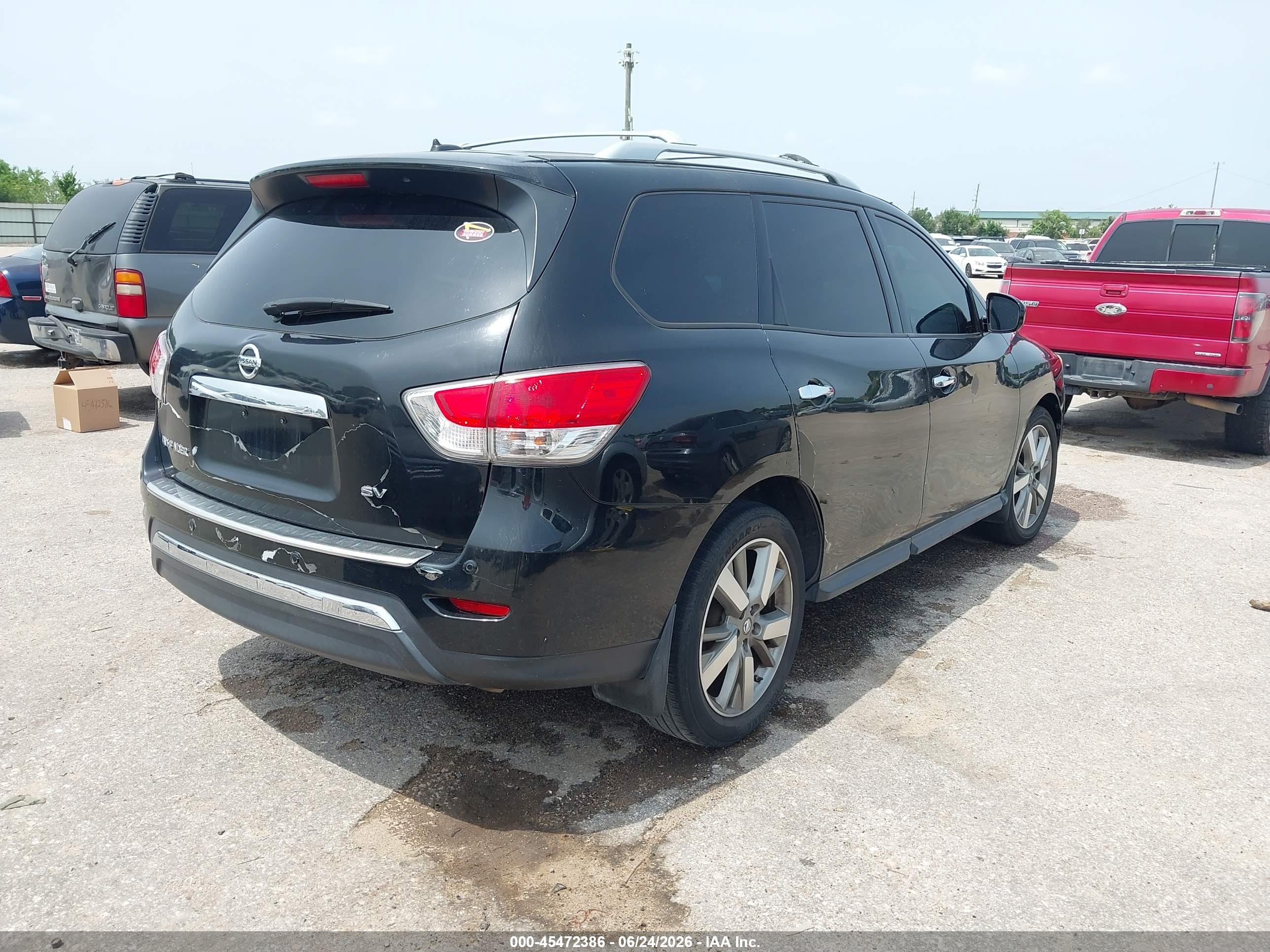 2014 Nissan Pathfinder Sv Black vin: 5N1AR2MN1EC692959