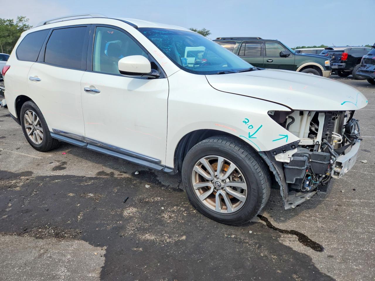 2014 Nissan Pathfinder Sl White vin: 5N1AR2MN1EC727189
