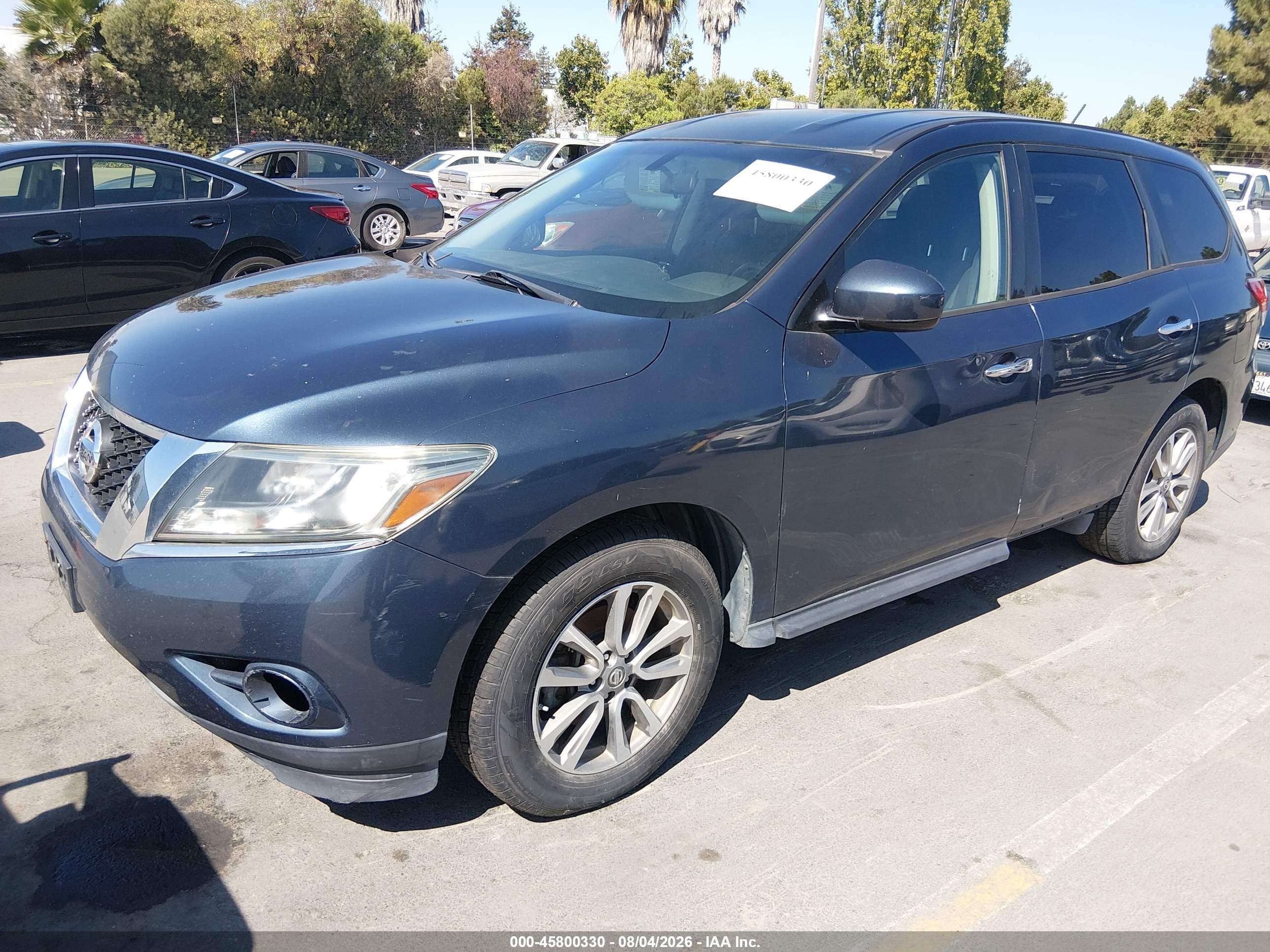 2014 Nissan Pathfinder S Blue vin: 5N1AR2MN1EC730299