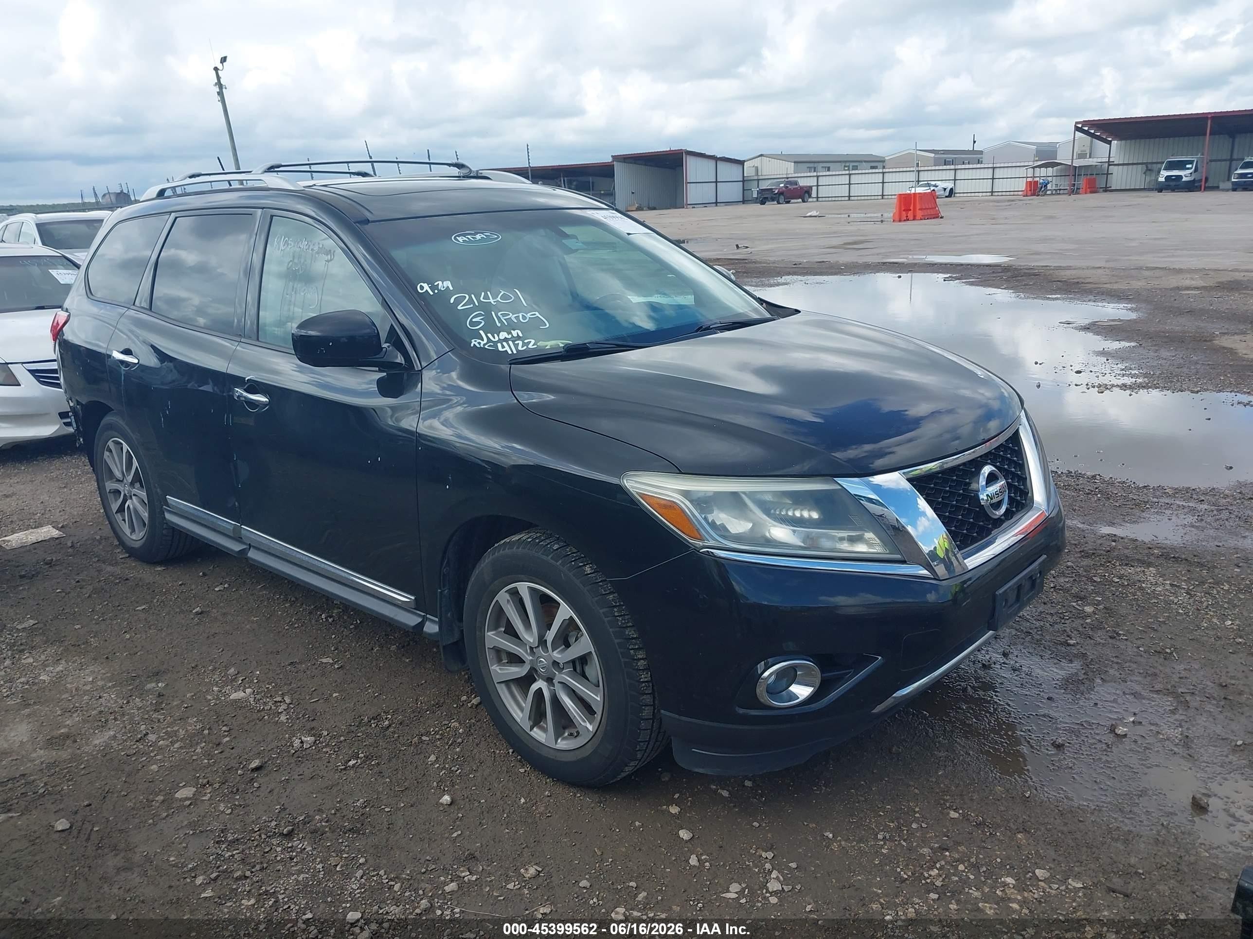 2015 Nissan Pathfinder Sl Black vin: 5N1AR2MN1FC617633