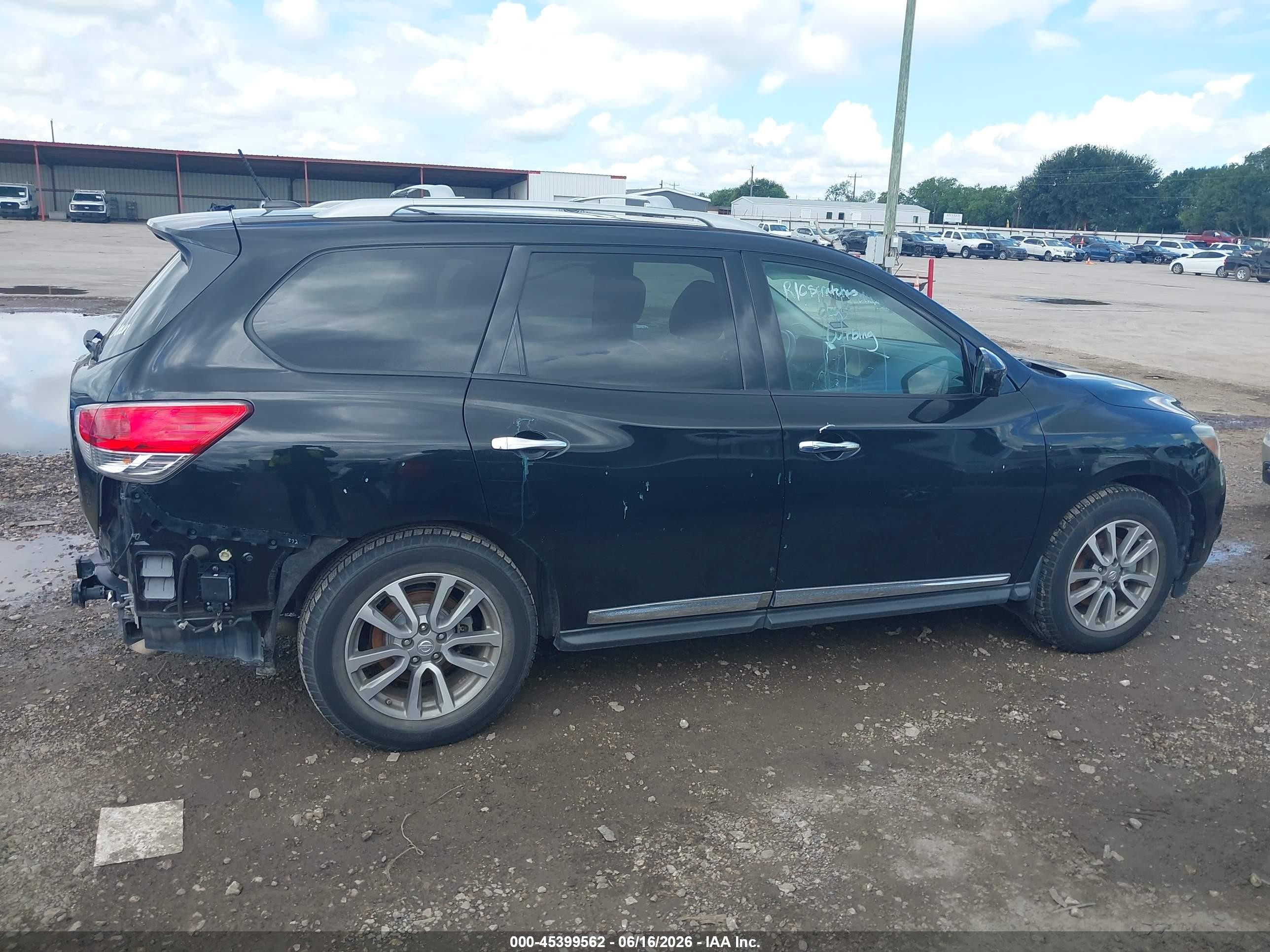 2015 Nissan Pathfinder Sl Black vin: 5N1AR2MN1FC617633