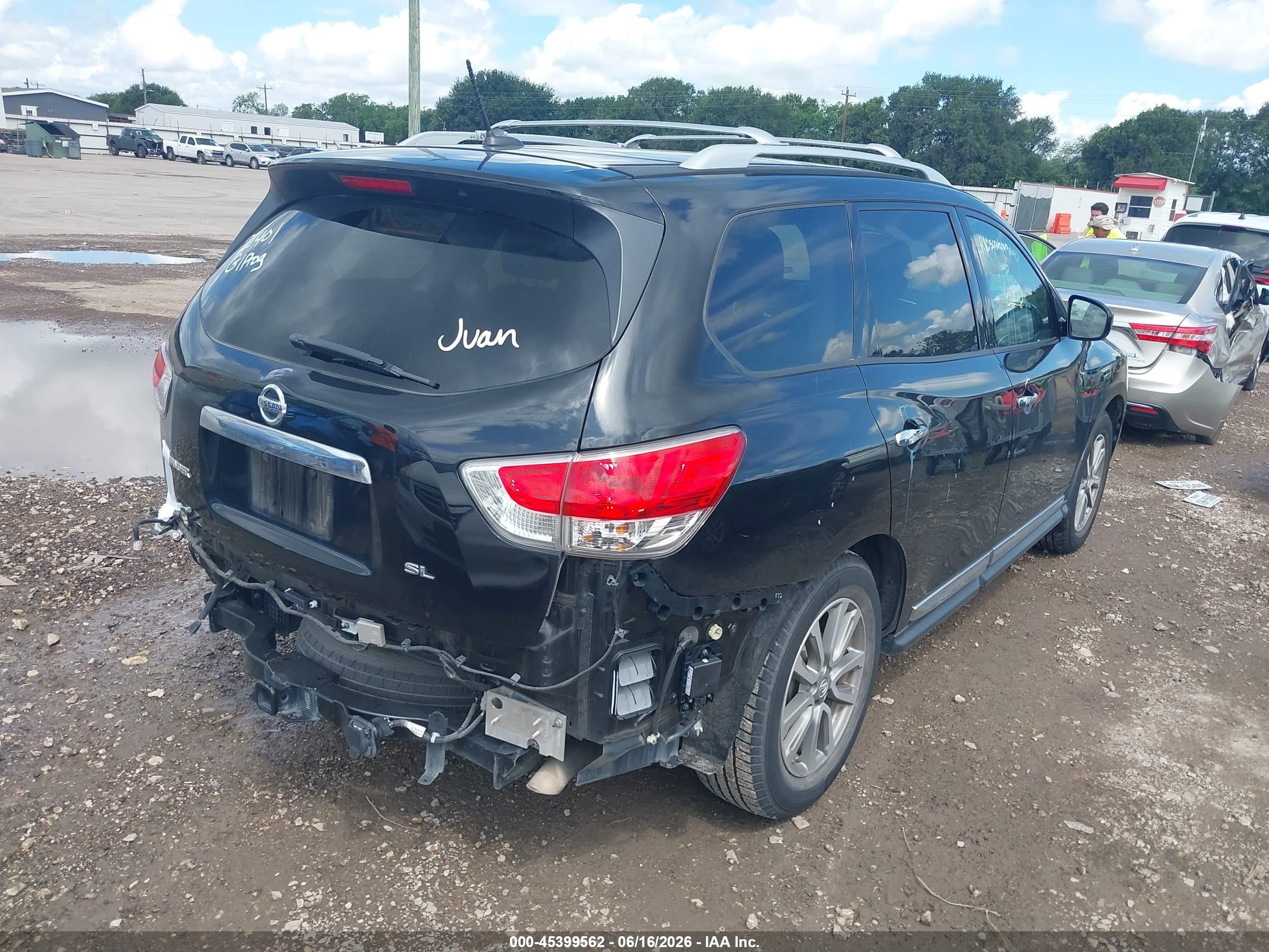 2015 Nissan Pathfinder Sl Black vin: 5N1AR2MN1FC617633