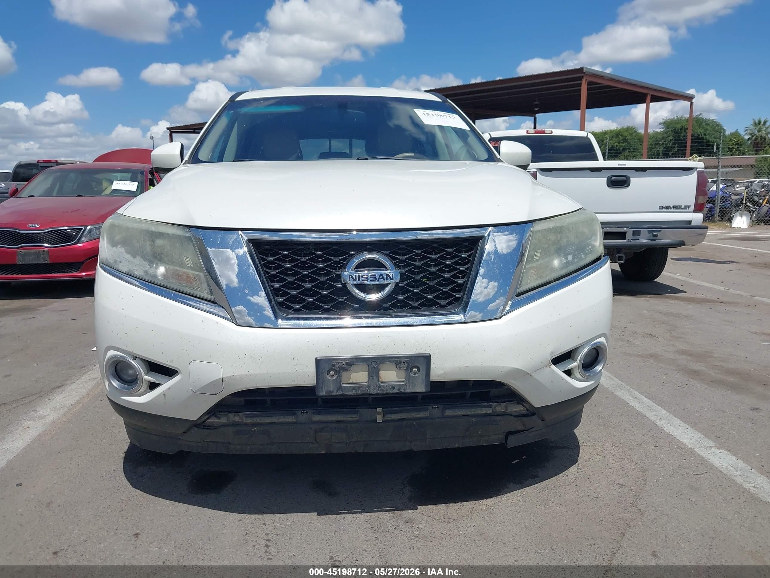 2015 Nissan Pathfinder Sl White vin: 5N1AR2MN1FC662670