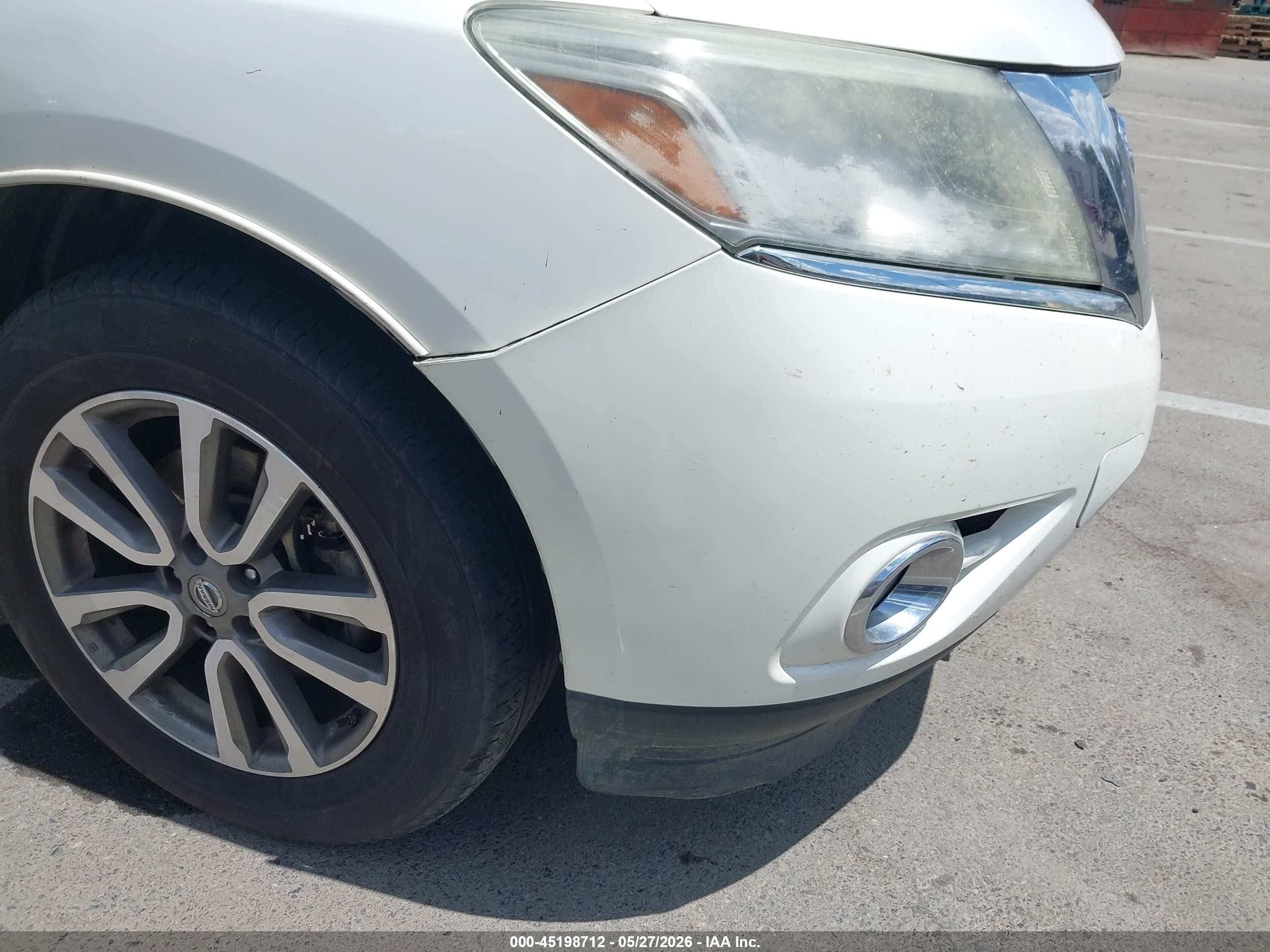 2015 Nissan Pathfinder Sl White vin: 5N1AR2MN1FC662670