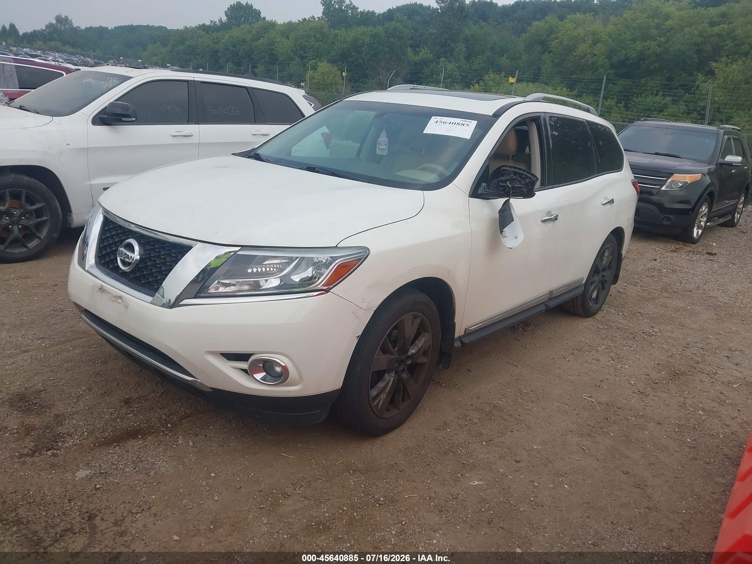 2015 Nissan Pathfinder Platinum White vin: 5N1AR2MN1FC684331