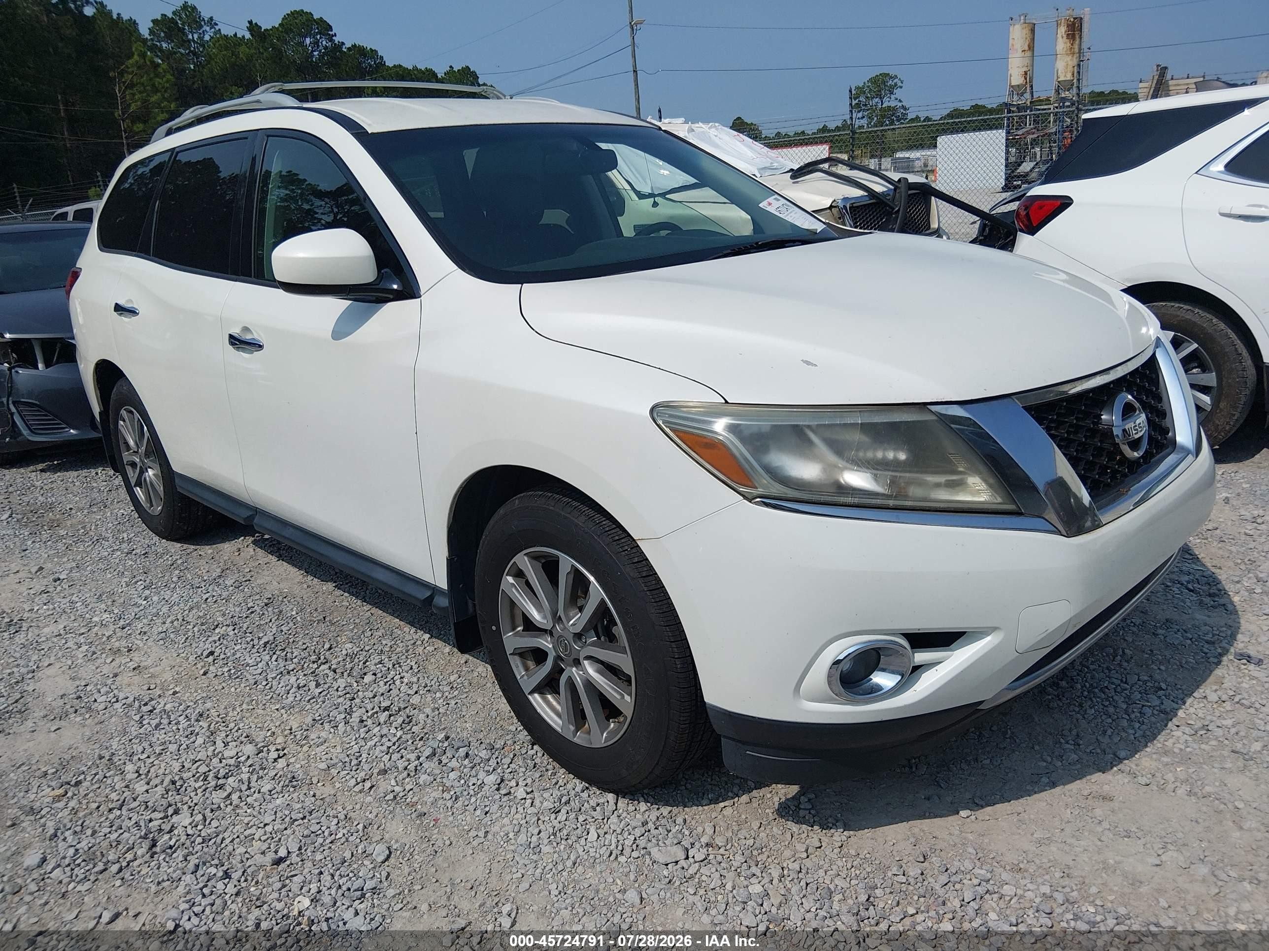 2015 Nissan Pathfinder Sv White vin: 5N1AR2MN1FC704576