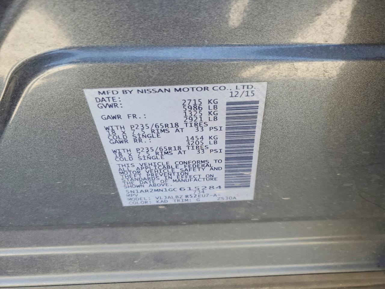 2016 Nissan Pathfinder S Silver vin: 5N1AR2MN1GC615284