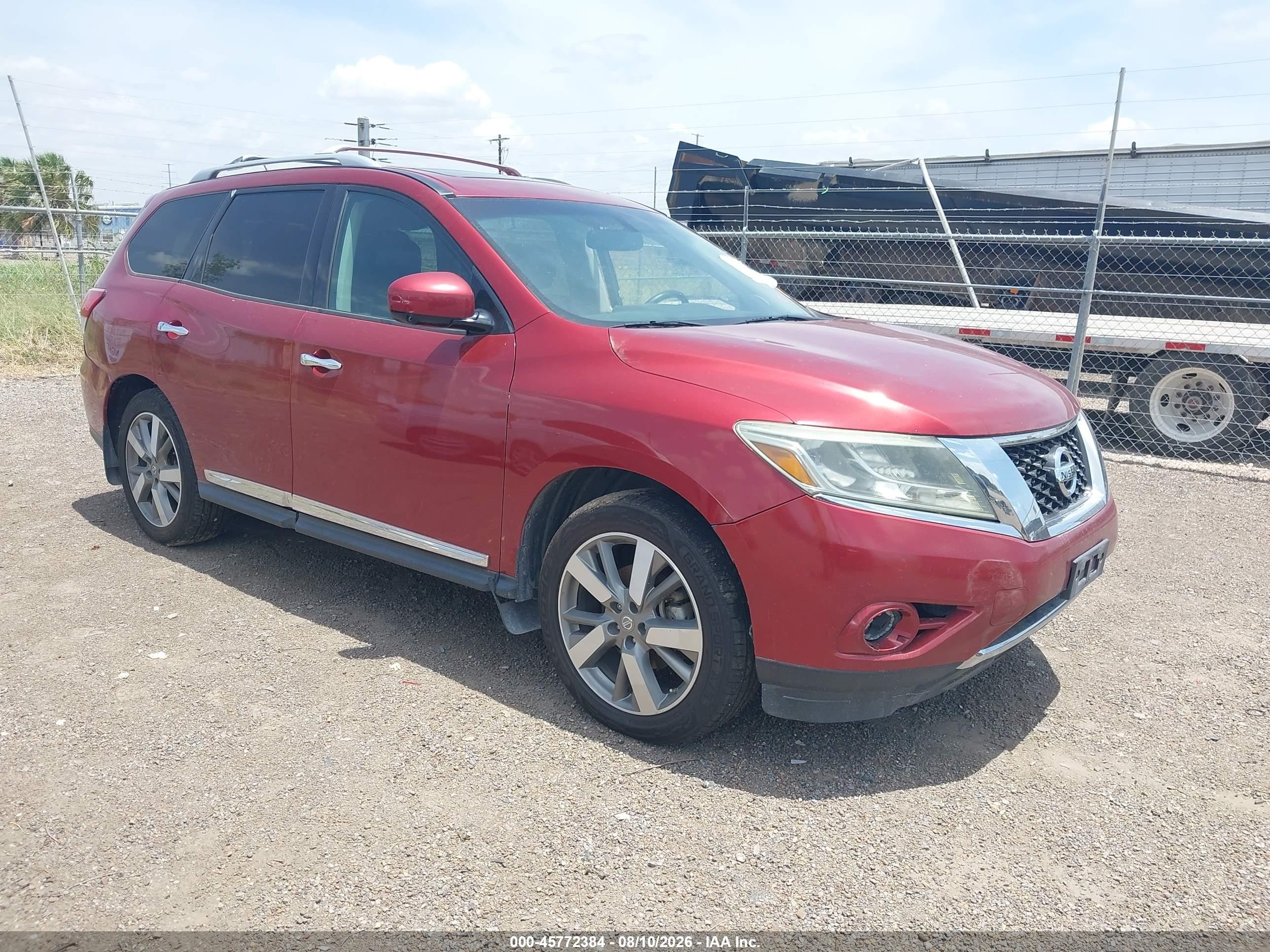 2013 Nissan Pathfinder Platinum Red vin: 5N1AR2MN2DC602717