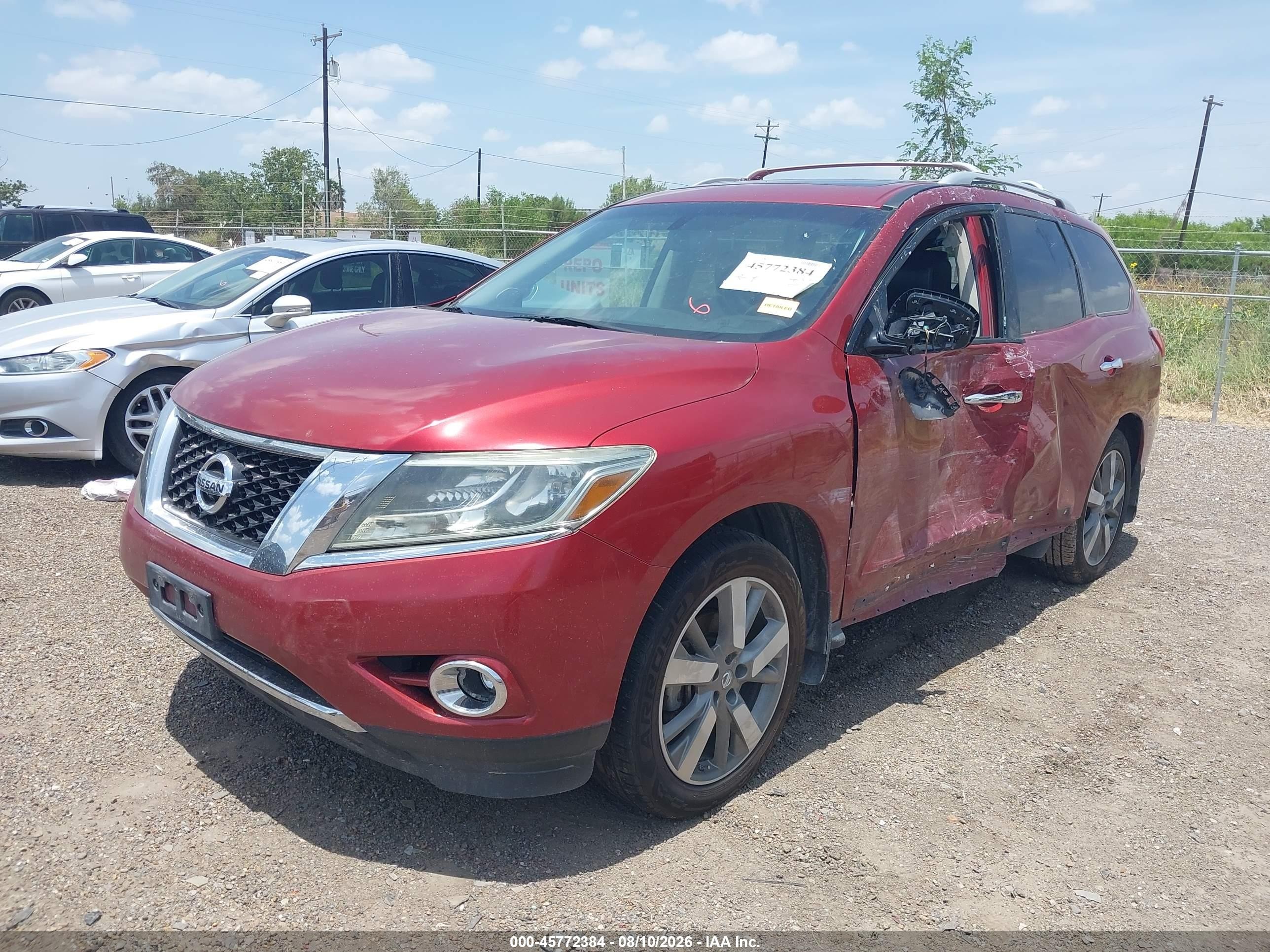 2013 Nissan Pathfinder Platinum Red vin: 5N1AR2MN2DC602717