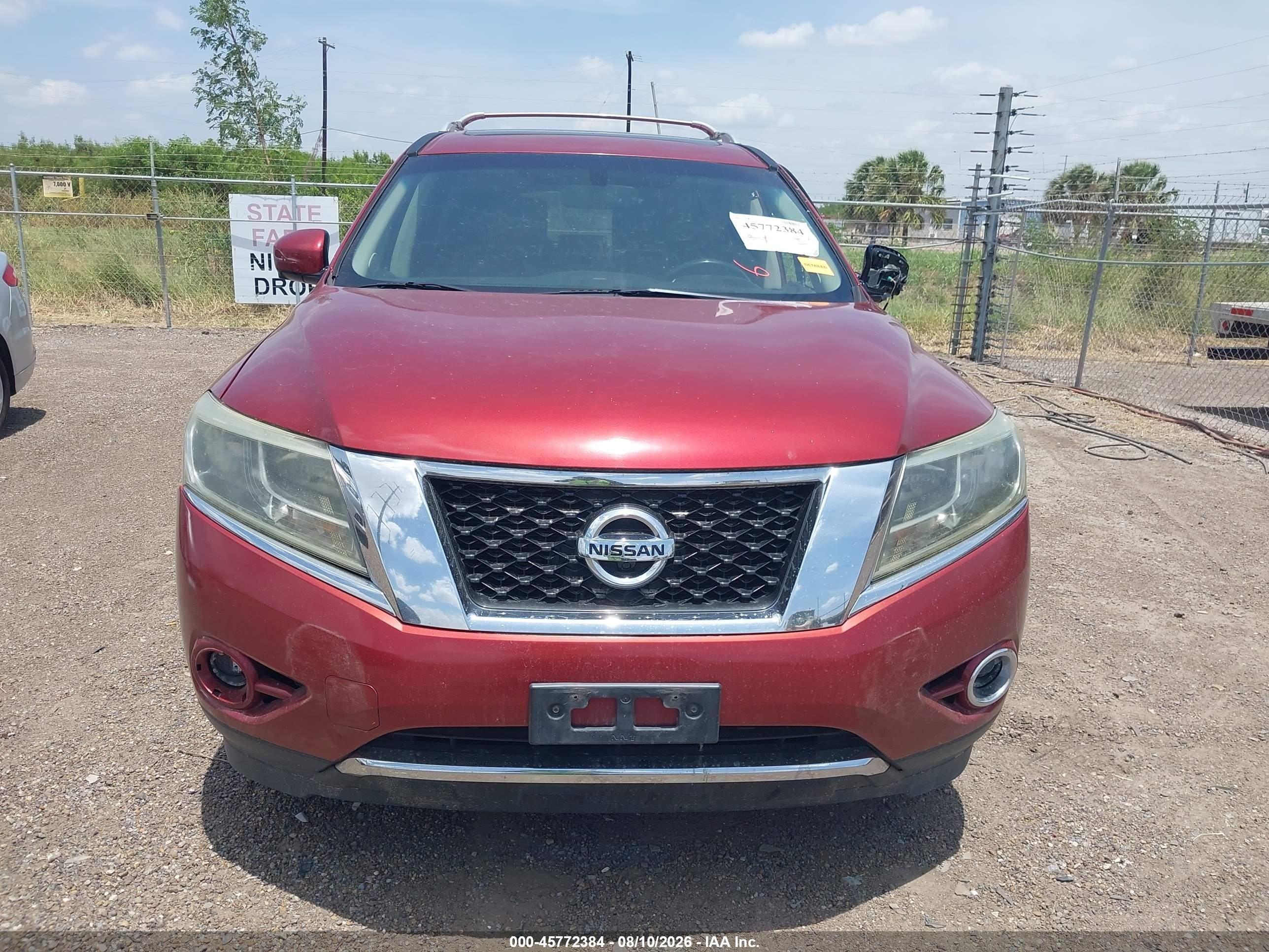 2013 Nissan Pathfinder Platinum Red vin: 5N1AR2MN2DC602717