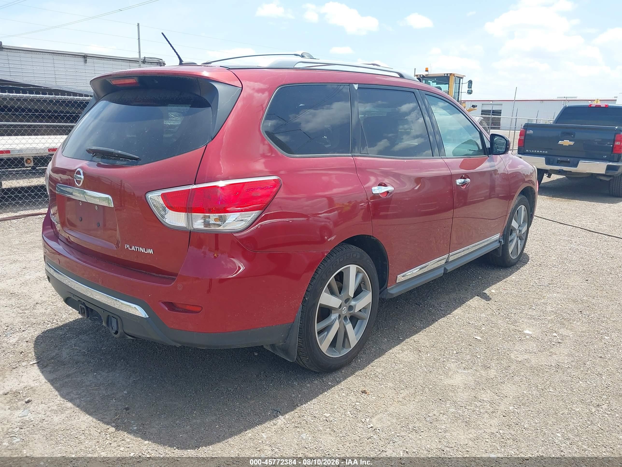 2013 Nissan Pathfinder Platinum Red vin: 5N1AR2MN2DC602717