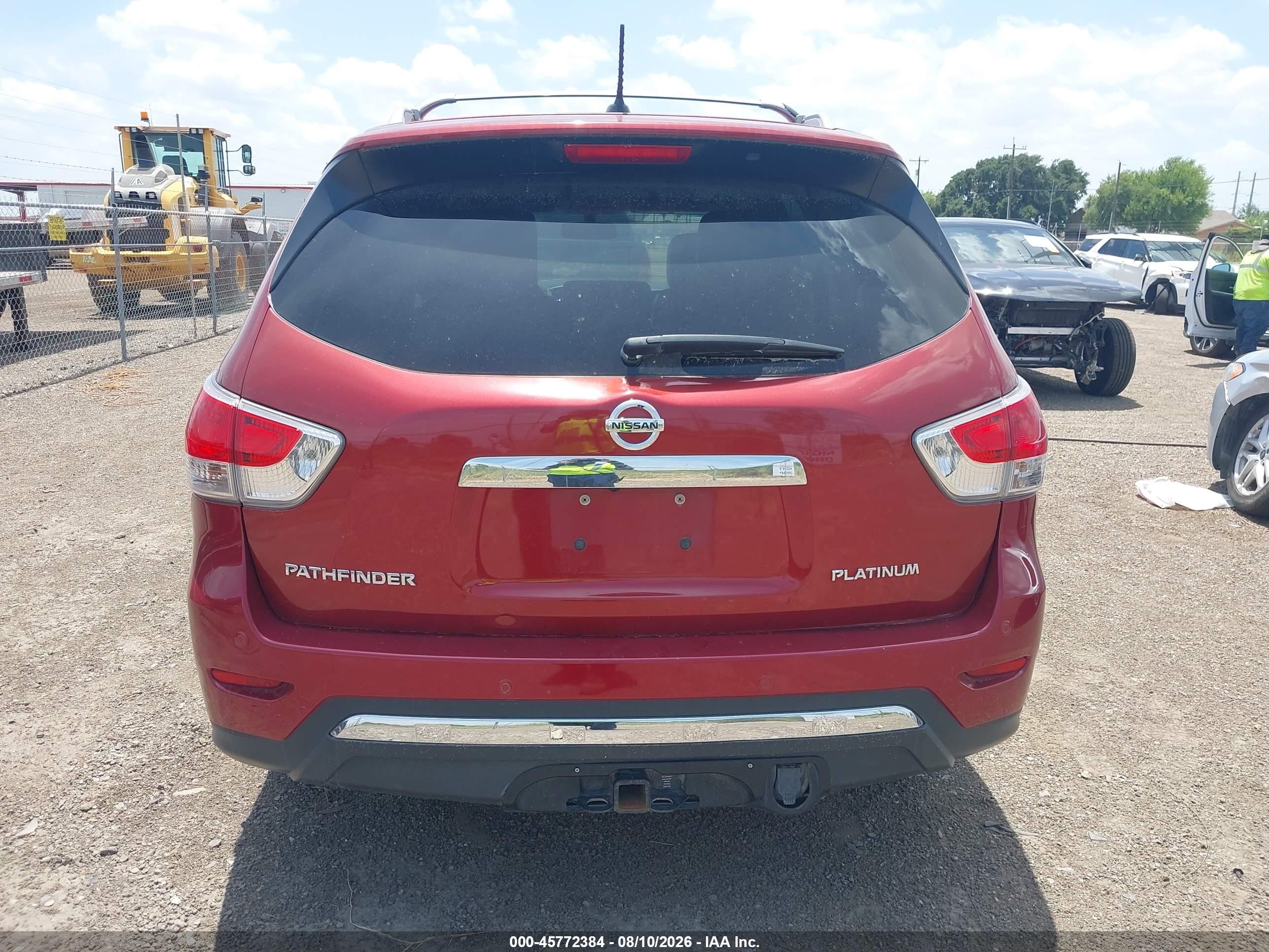 2013 Nissan Pathfinder Platinum Red vin: 5N1AR2MN2DC602717
