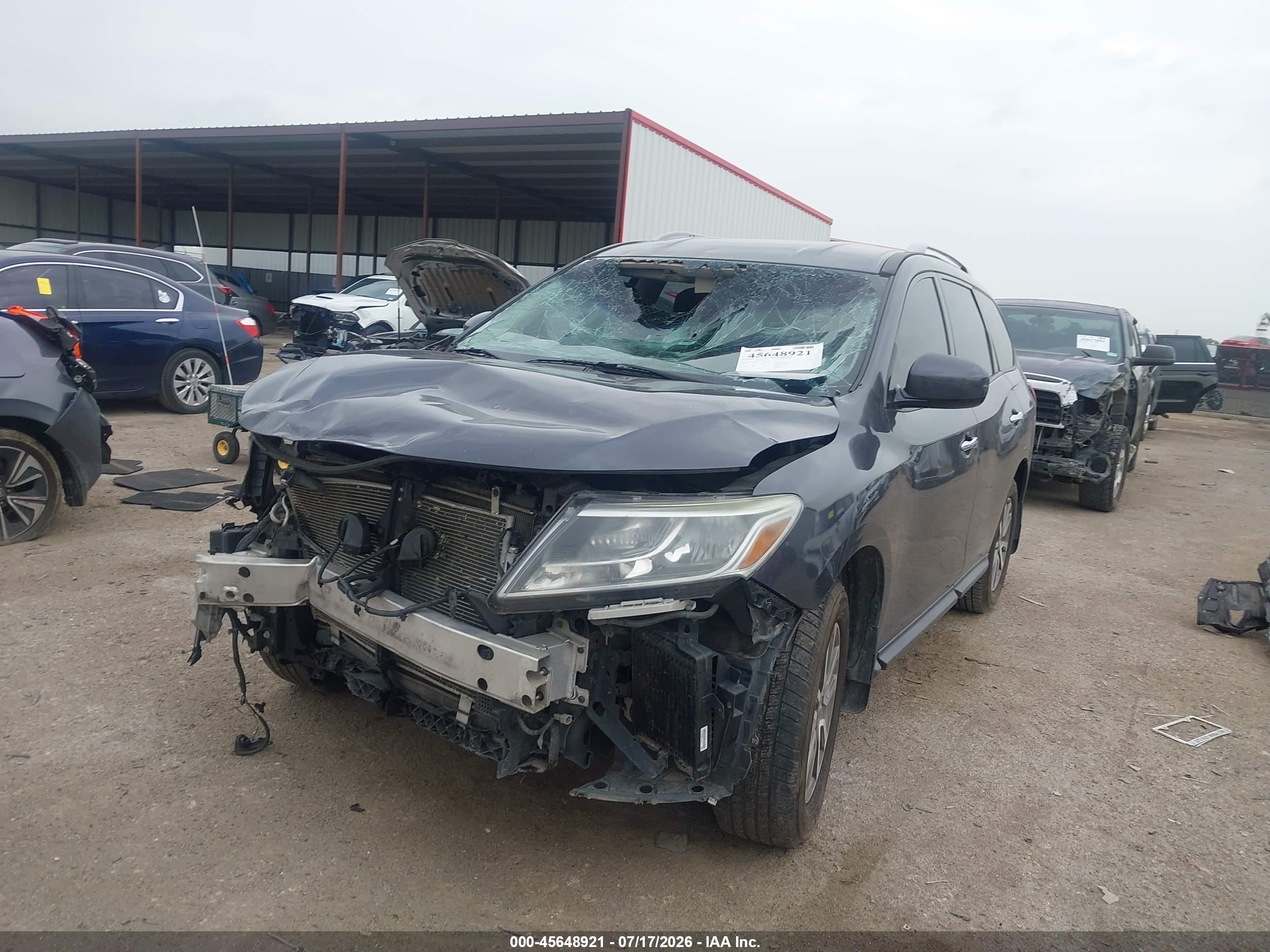 2013 Nissan Pathfinder Sv Gray vin: 5N1AR2MN2DC651268