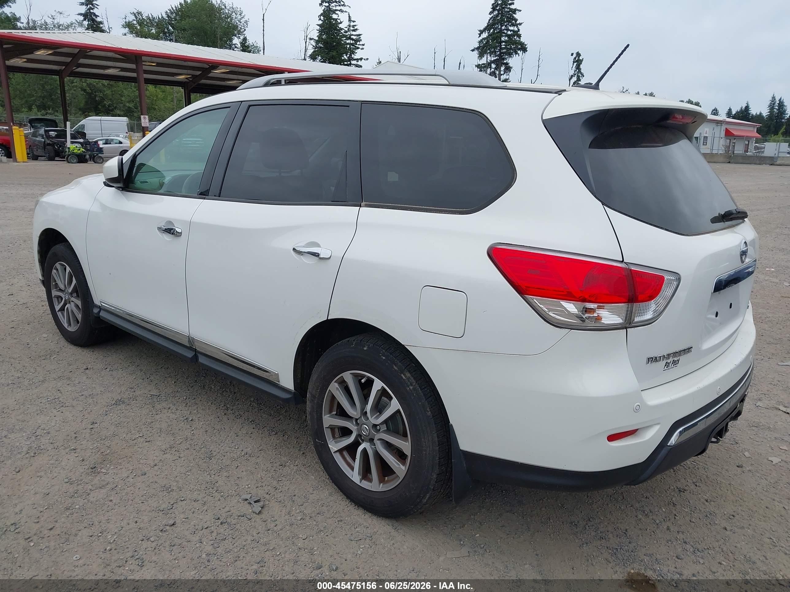 2013 Nissan Pathfinder Sl White vin: 5N1AR2MN2DC673965
