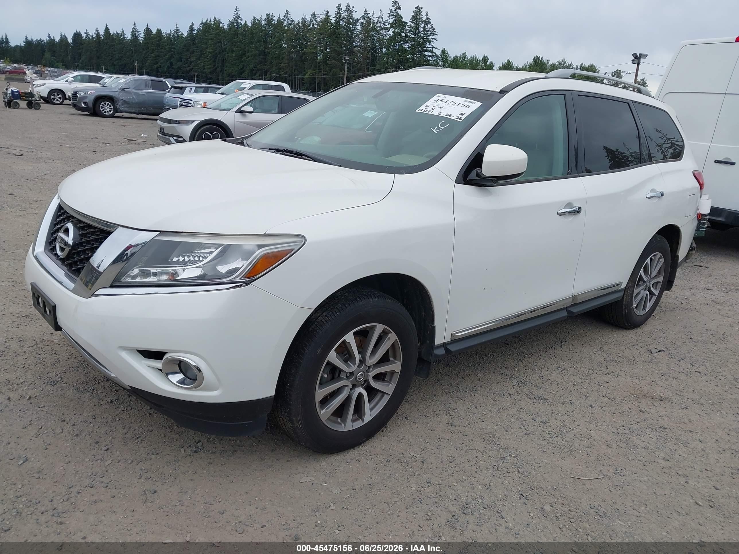 2013 Nissan Pathfinder Sl White vin: 5N1AR2MN2DC673965