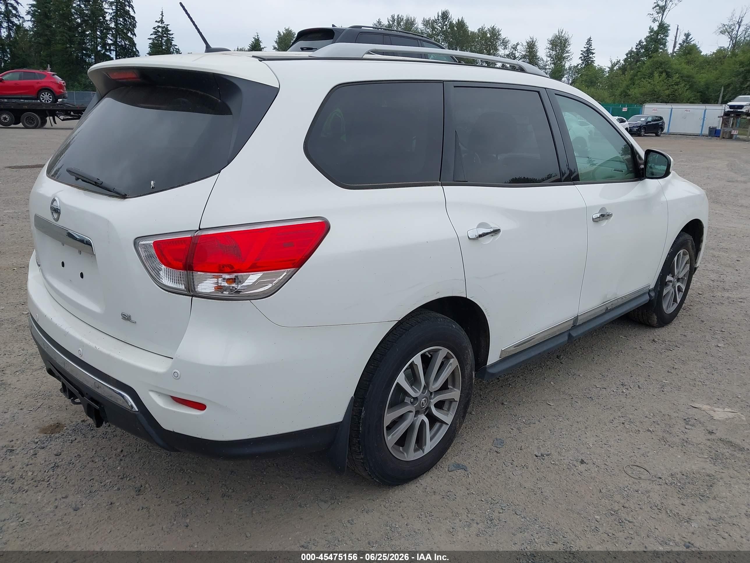 2013 Nissan Pathfinder Sl White vin: 5N1AR2MN2DC673965