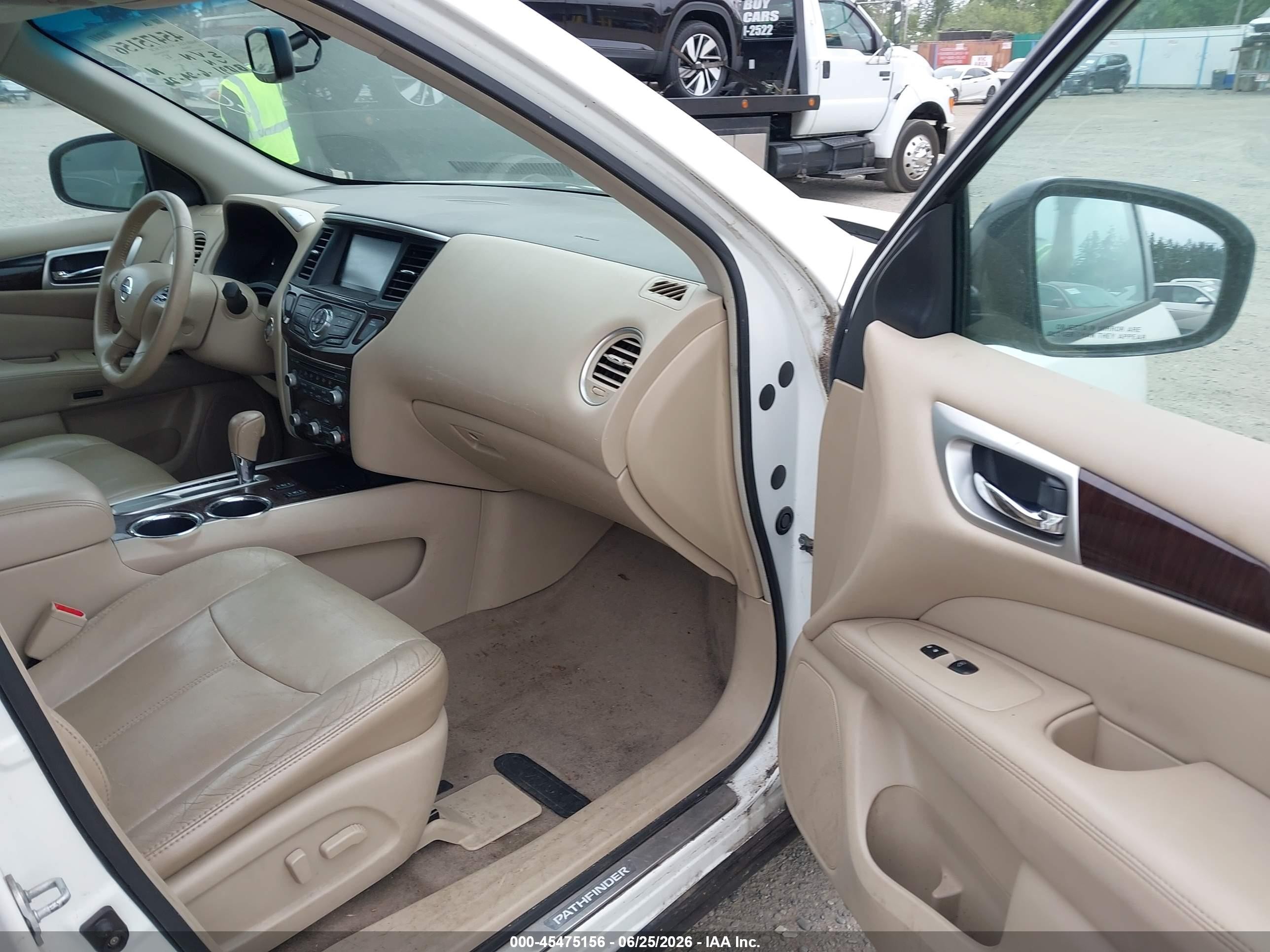 2013 Nissan Pathfinder Sl White vin: 5N1AR2MN2DC673965