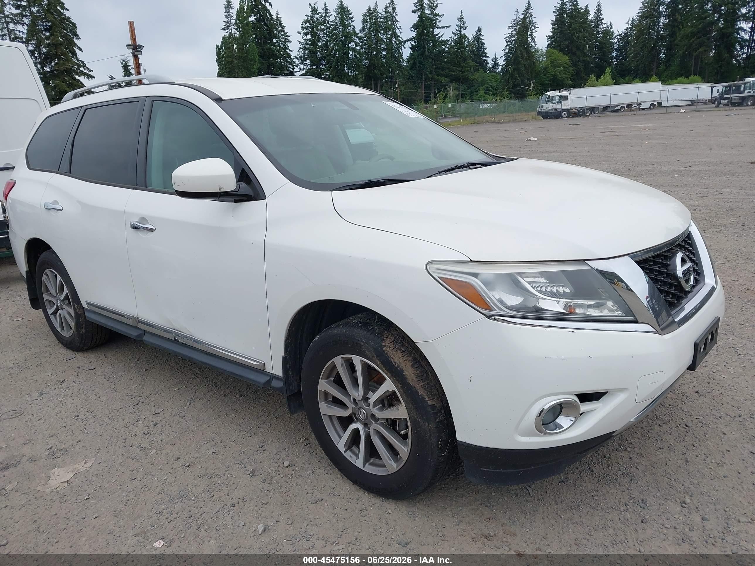 2013 Nissan Pathfinder Sl White vin: 5N1AR2MN2DC673965