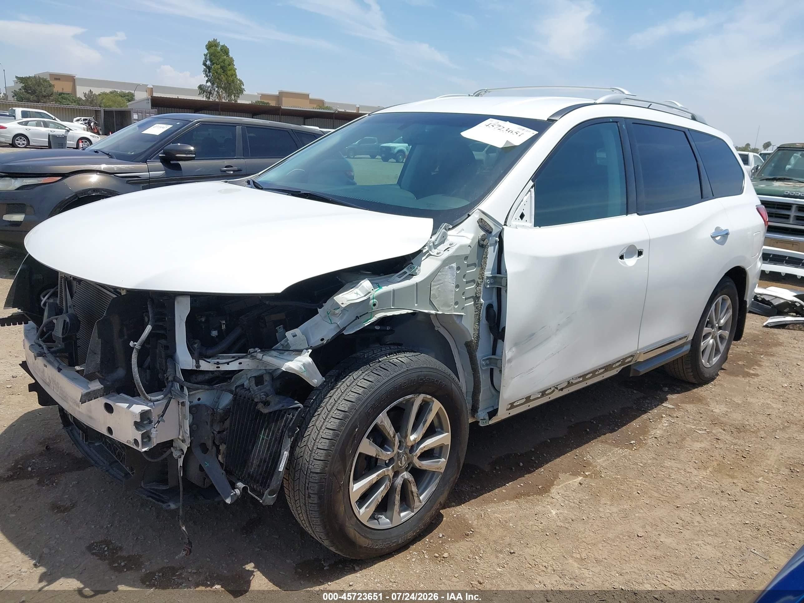 2014 Nissan Pathfinder Sl White vin: 5N1AR2MN2EC606106