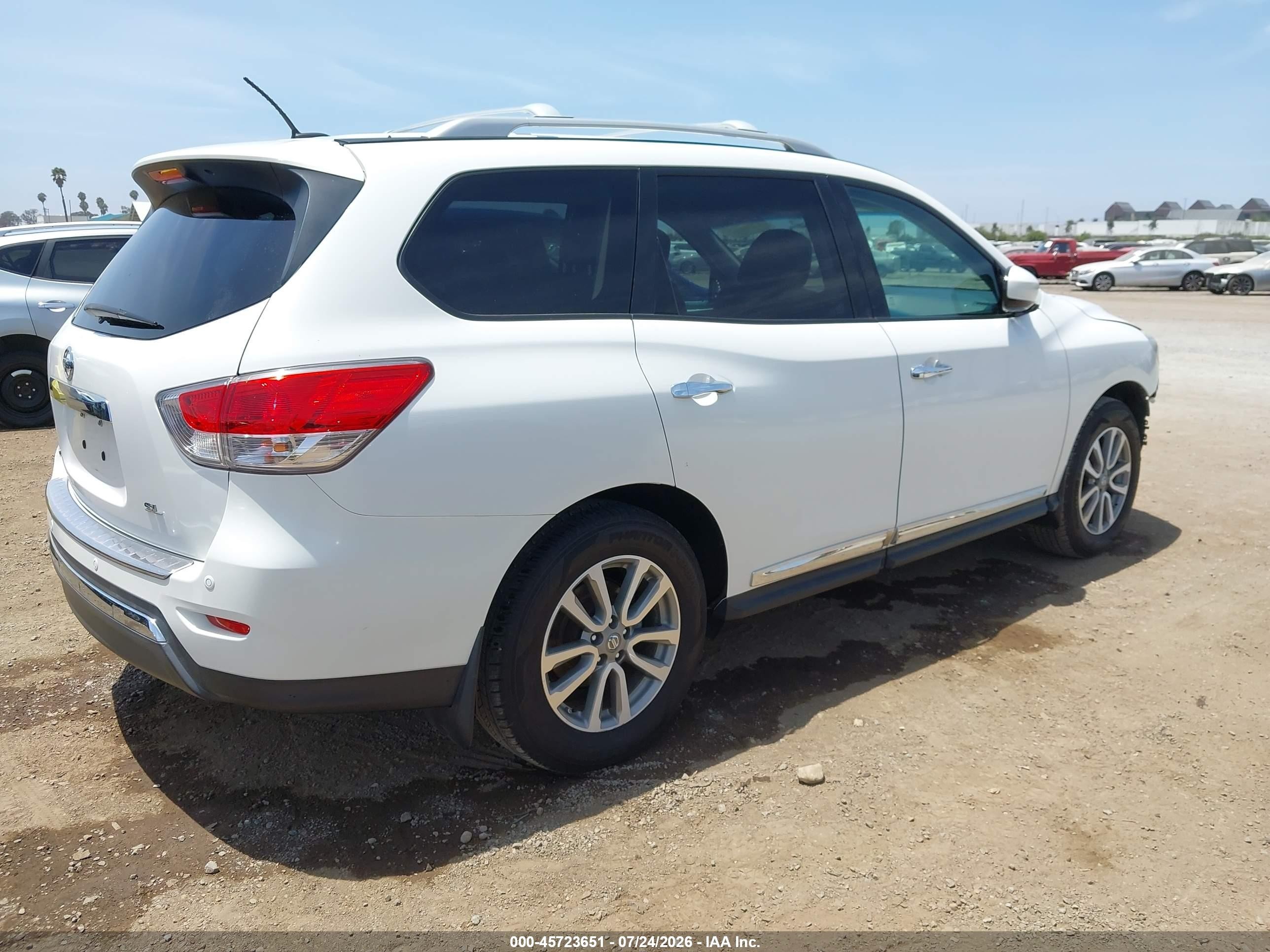2014 Nissan Pathfinder Sl White vin: 5N1AR2MN2EC606106