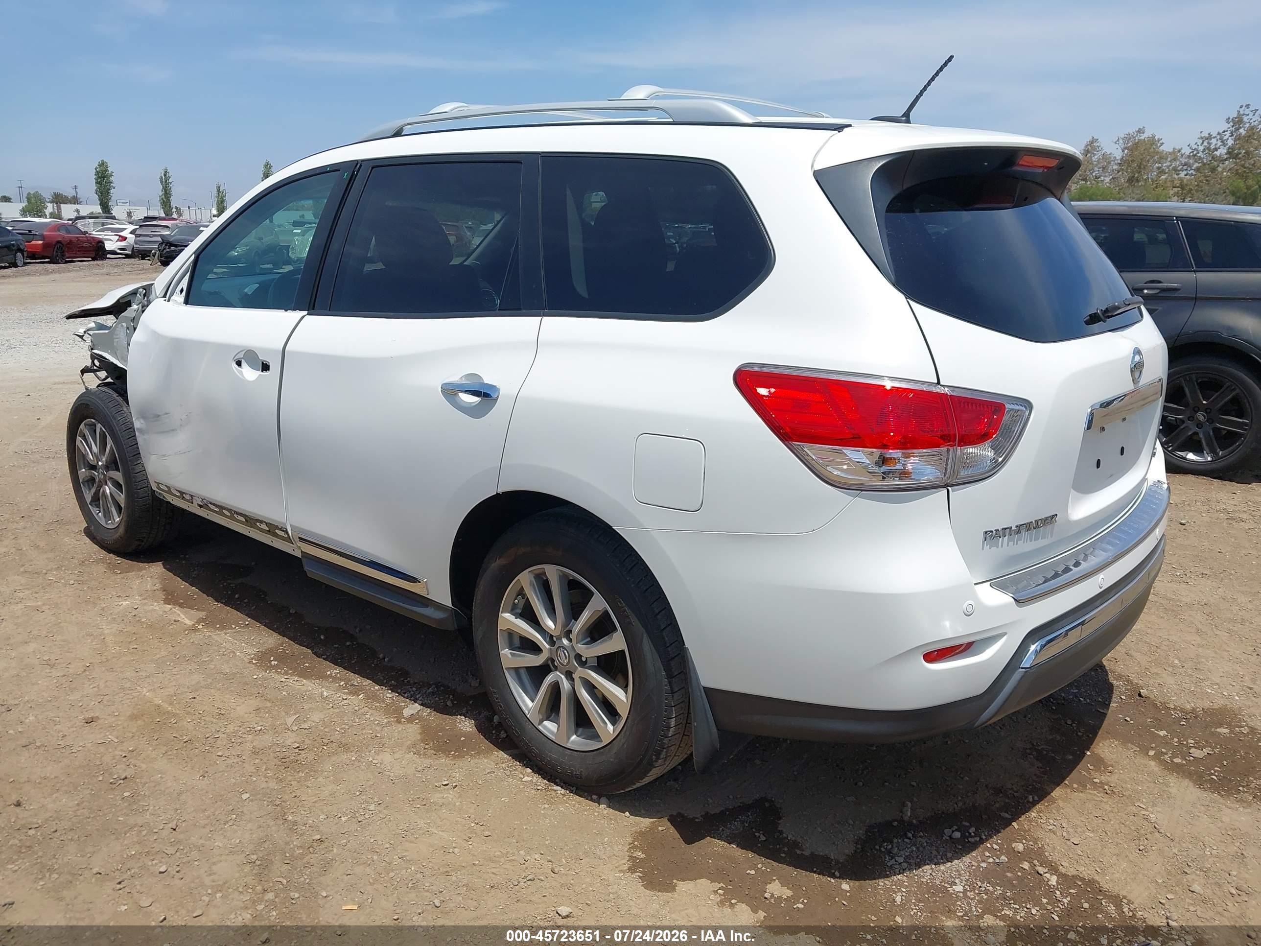 2014 Nissan Pathfinder Sl White vin: 5N1AR2MN2EC606106