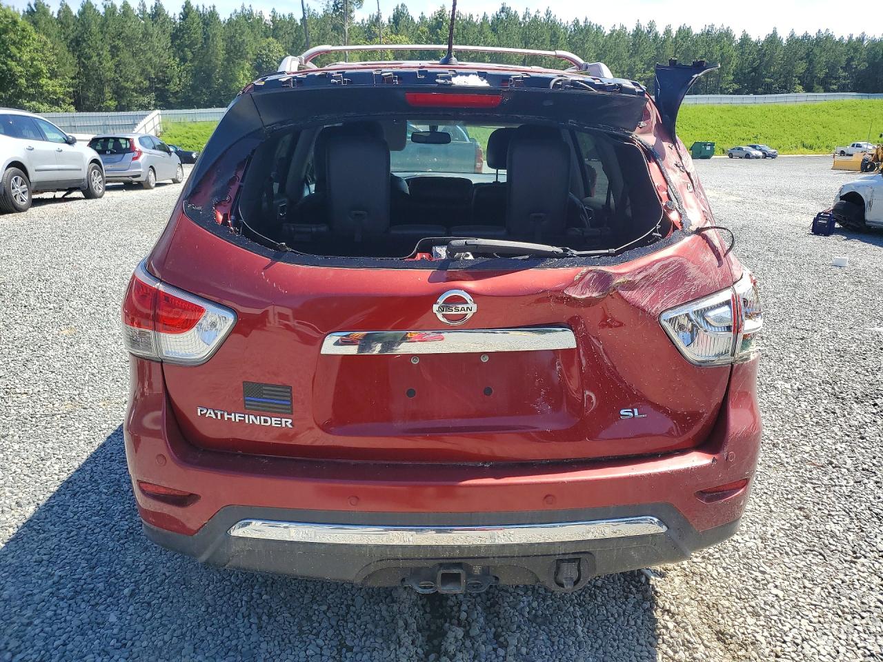 2014 Nissan Pathfinder Sl Red vin: 5N1AR2MN2EC690136