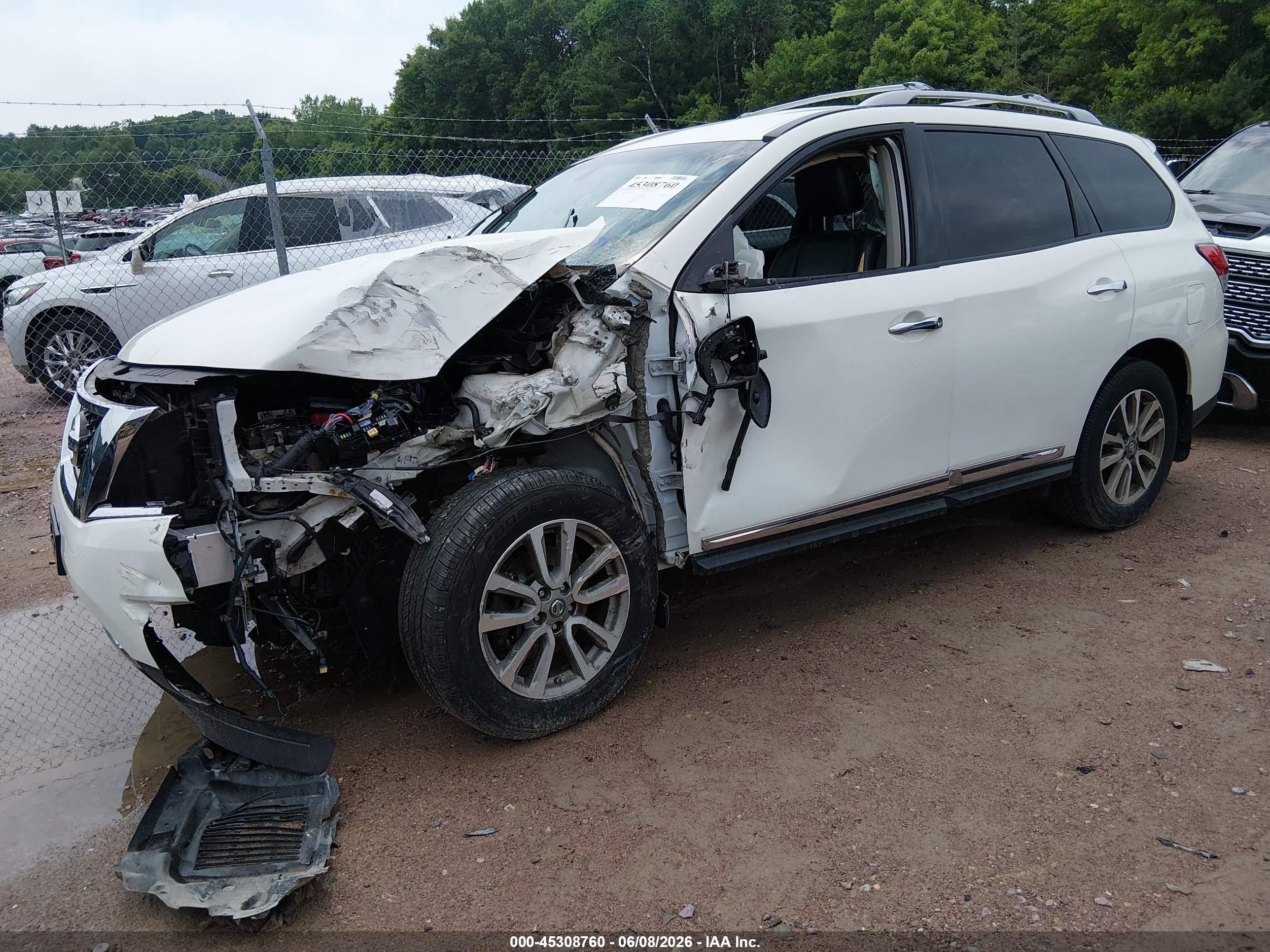 2014 Nissan Pathfinder Sl White vin: 5N1AR2MN2EC725872