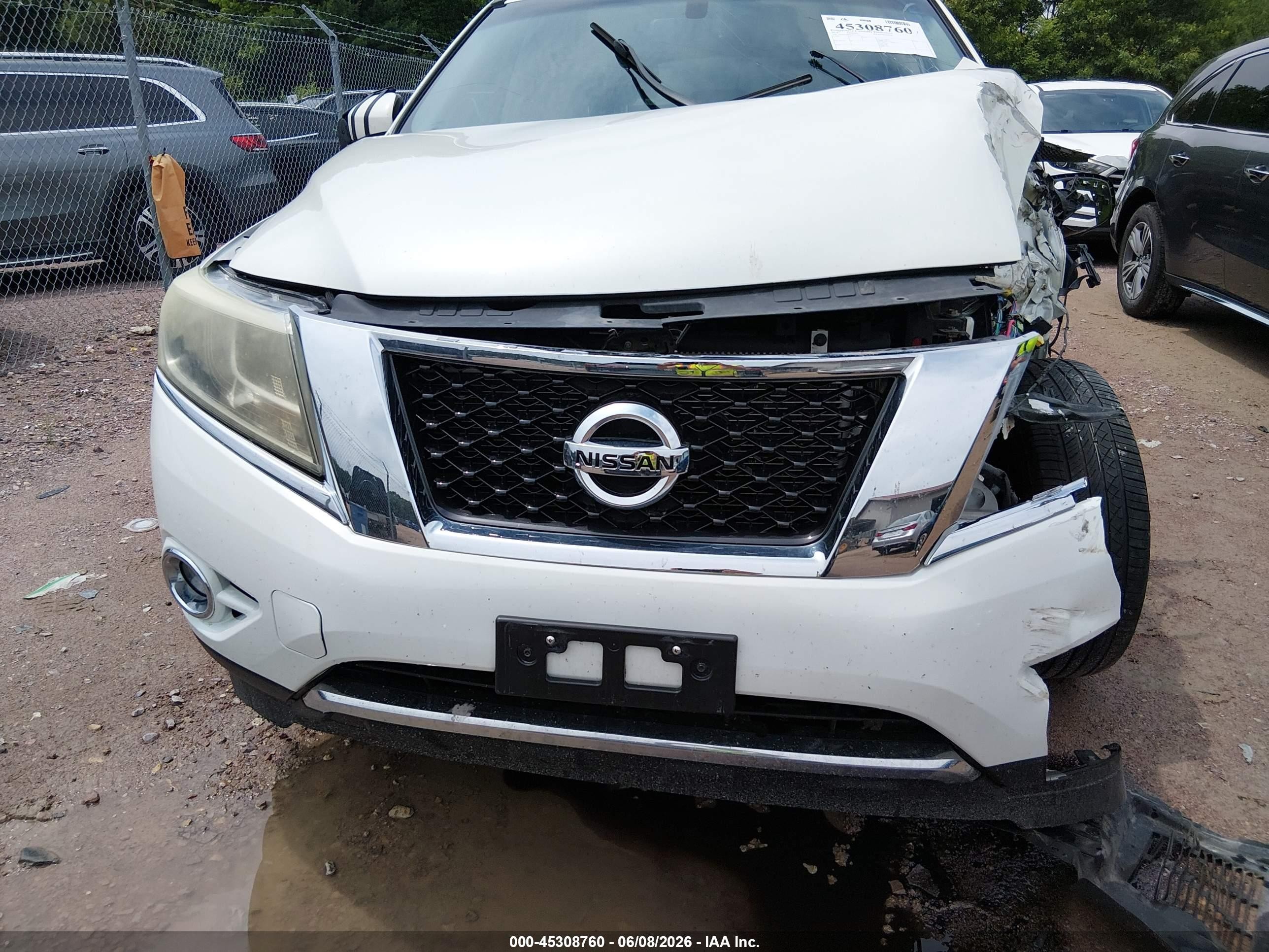 2014 Nissan Pathfinder Sl White vin: 5N1AR2MN2EC725872