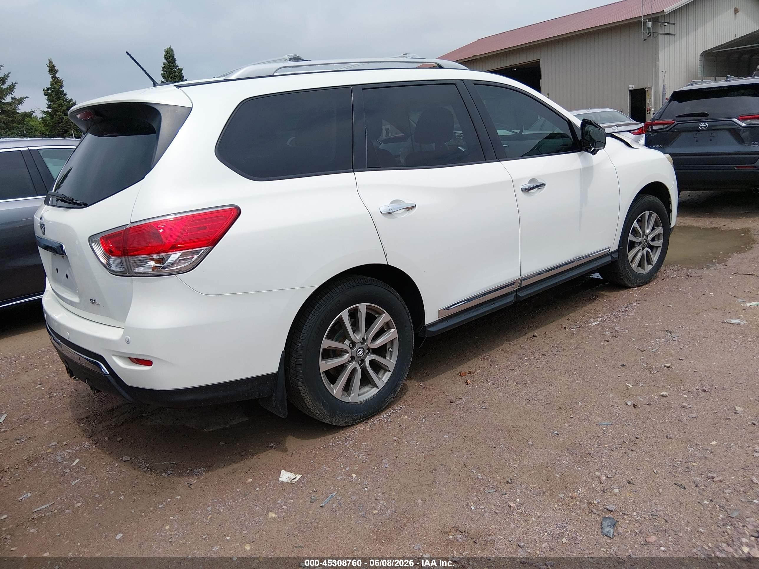 2014 Nissan Pathfinder Sl White vin: 5N1AR2MN2EC725872