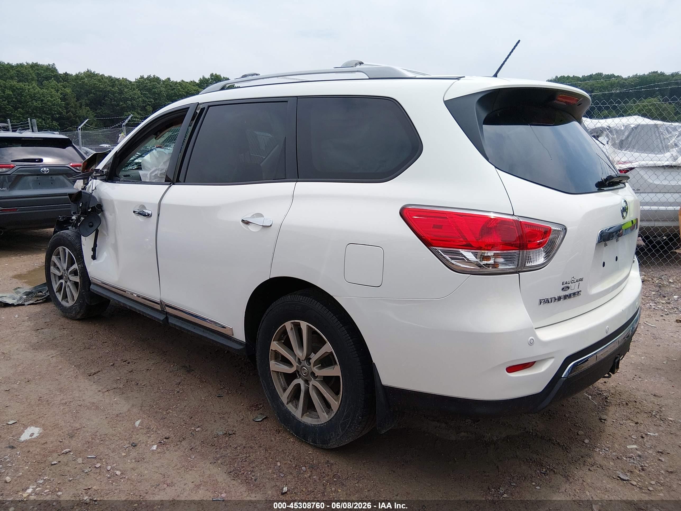2014 Nissan Pathfinder Sl White vin: 5N1AR2MN2EC725872