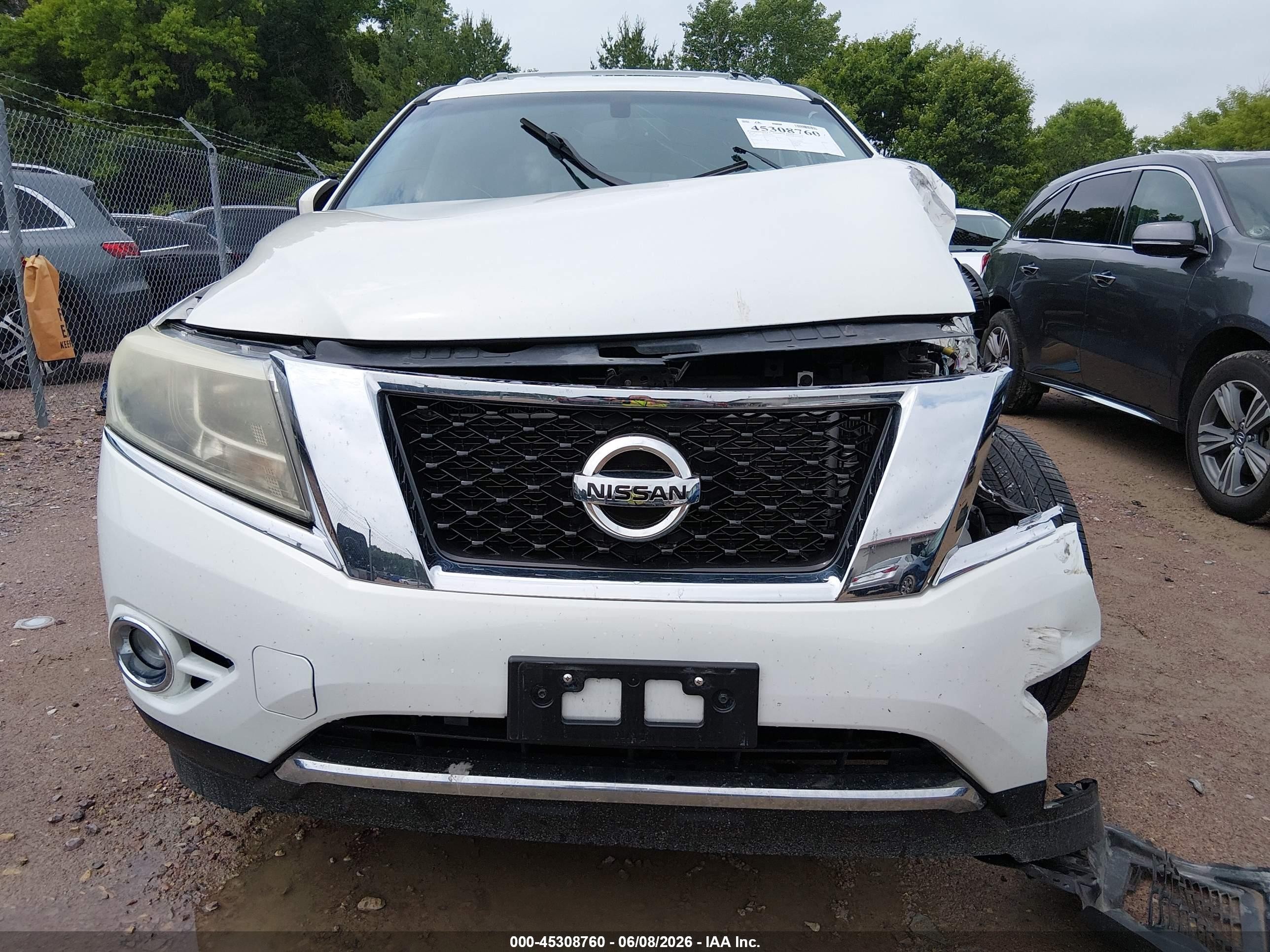 2014 Nissan Pathfinder Sl White vin: 5N1AR2MN2EC725872