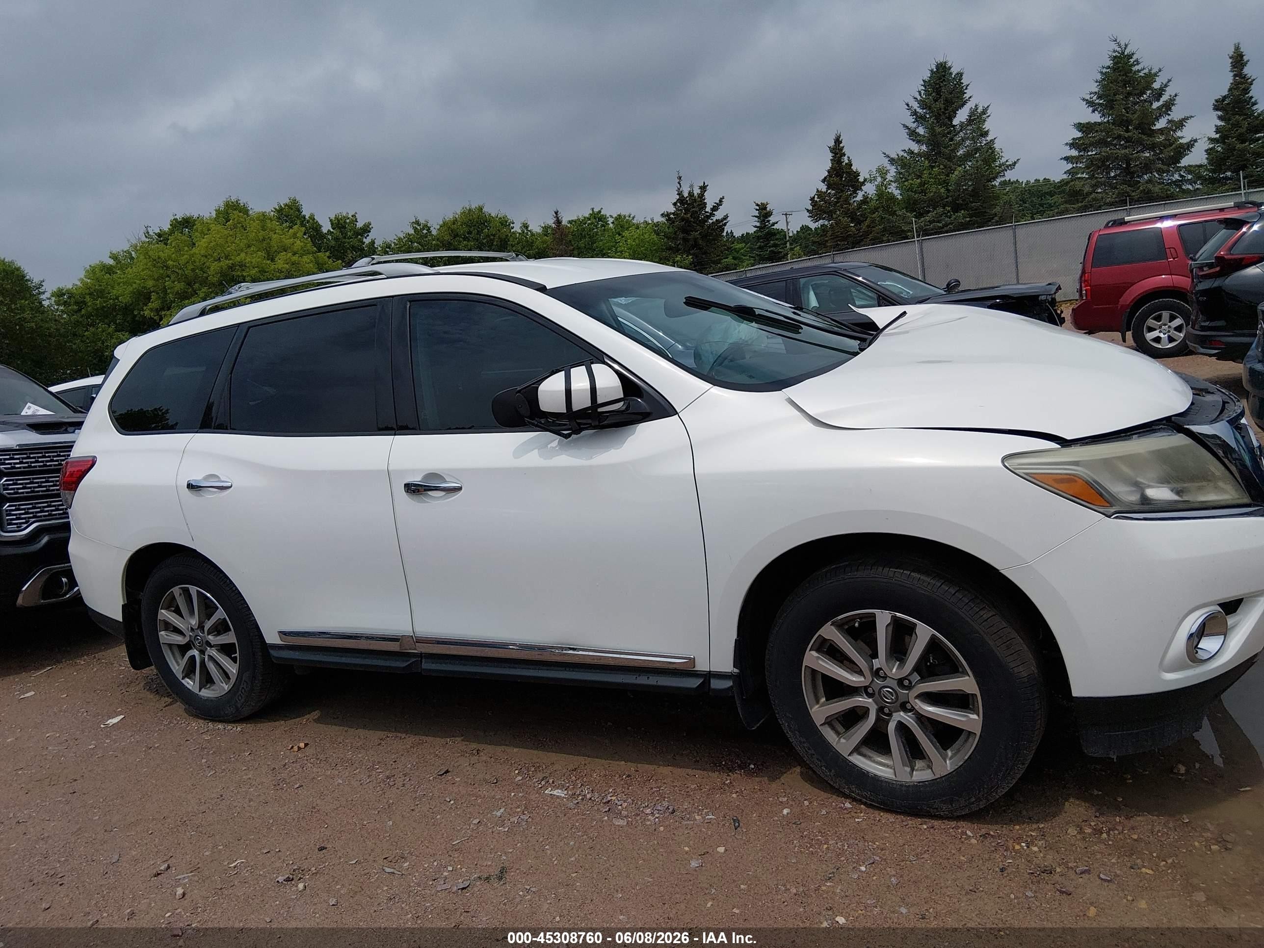 2014 Nissan Pathfinder Sl White vin: 5N1AR2MN2EC725872